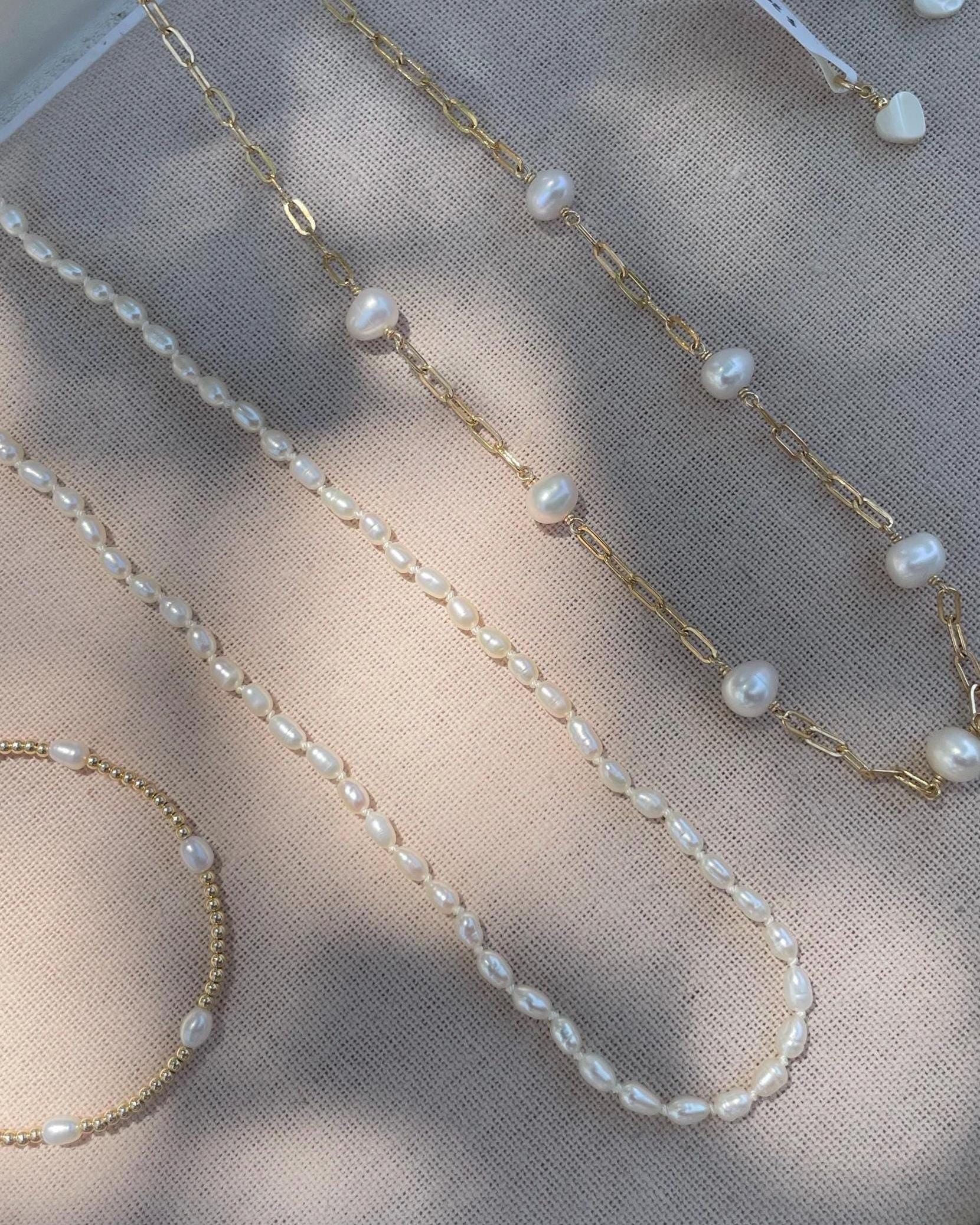 Pearl Necklace Hand Knotted on Silk Hannah May Jewelry