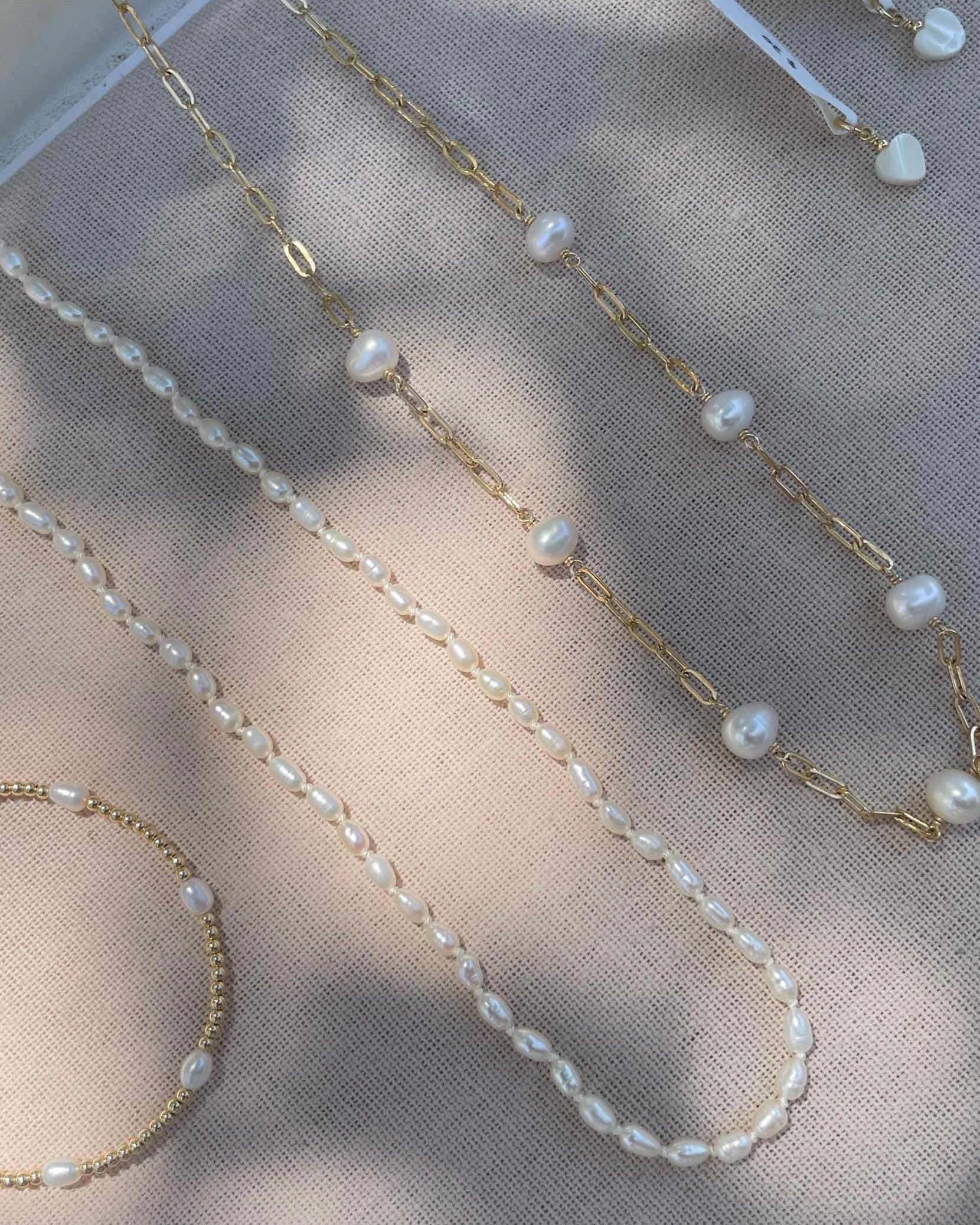 Pearl Necklace Hand Knotted on Silk by Hannah May Jewelry