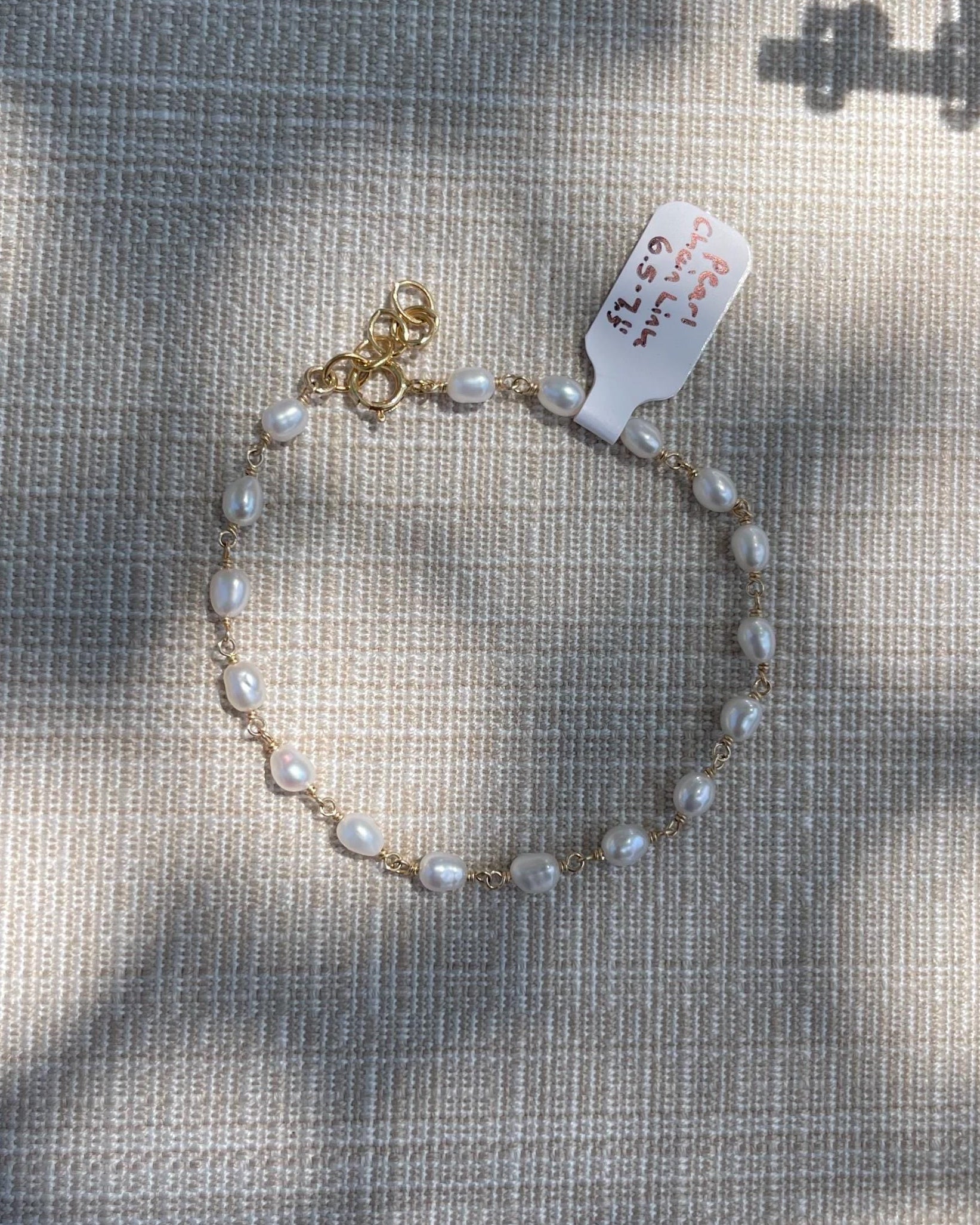 Pearl Bracelet Gem Chain Hannah May Jewelry