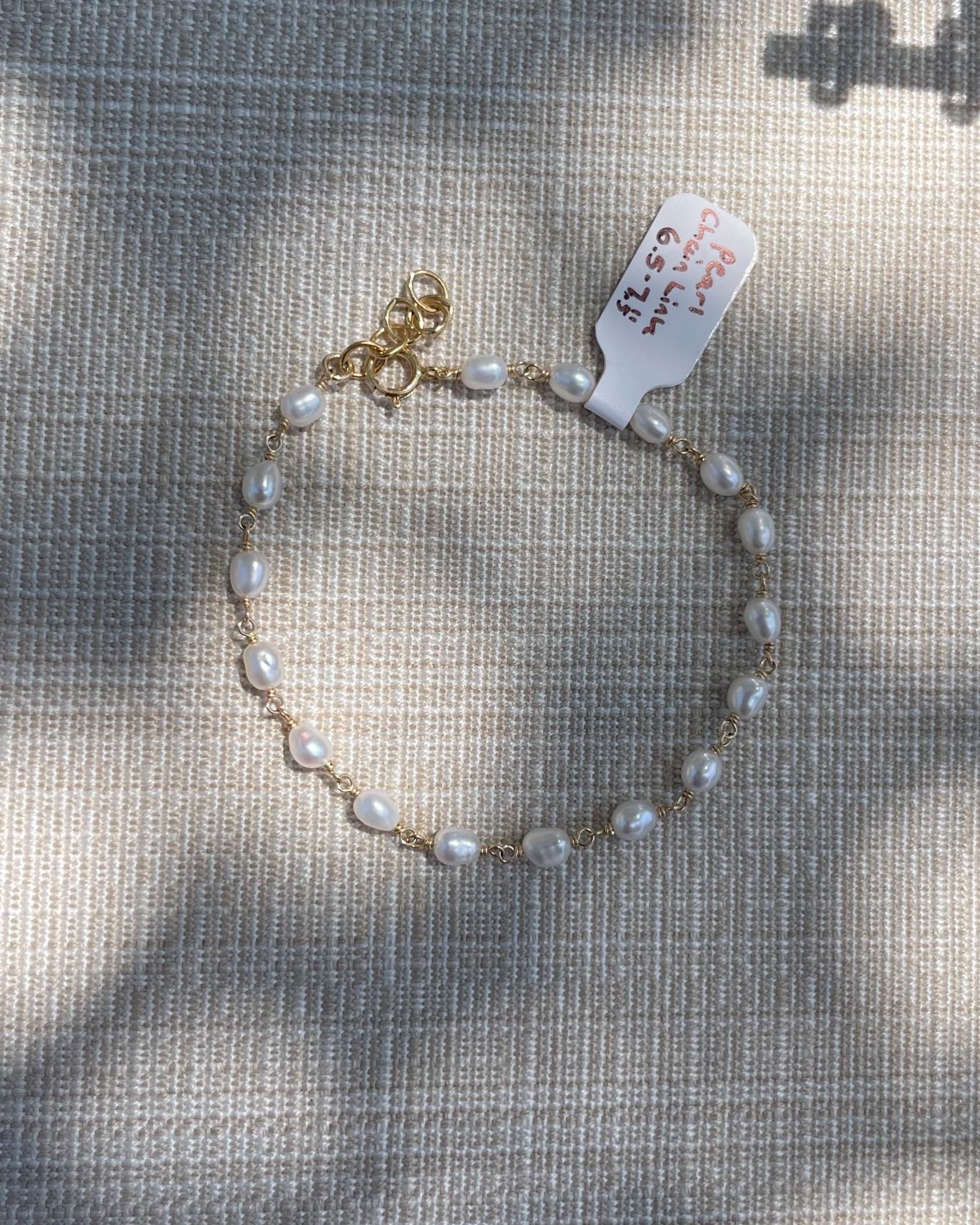 Pearl Bracelet Gem Chain Hannah May Jewelry