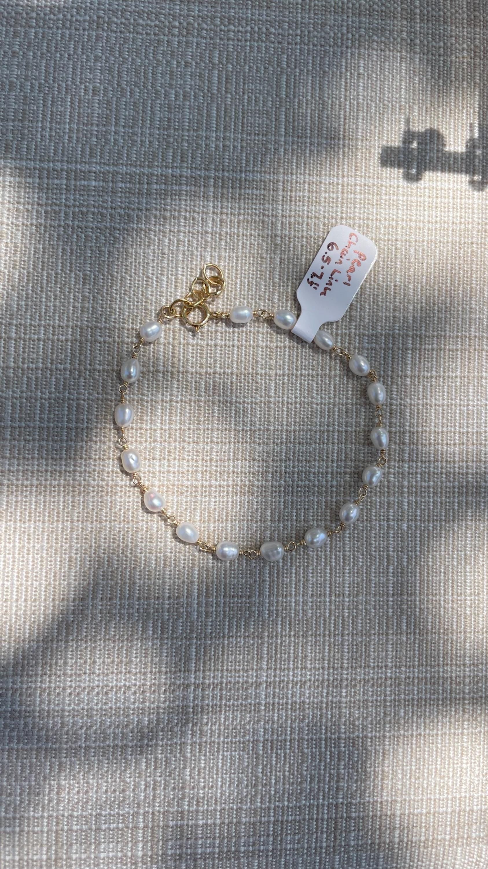 Pearl Bracelet Gem Chain Hannah May Jewelry