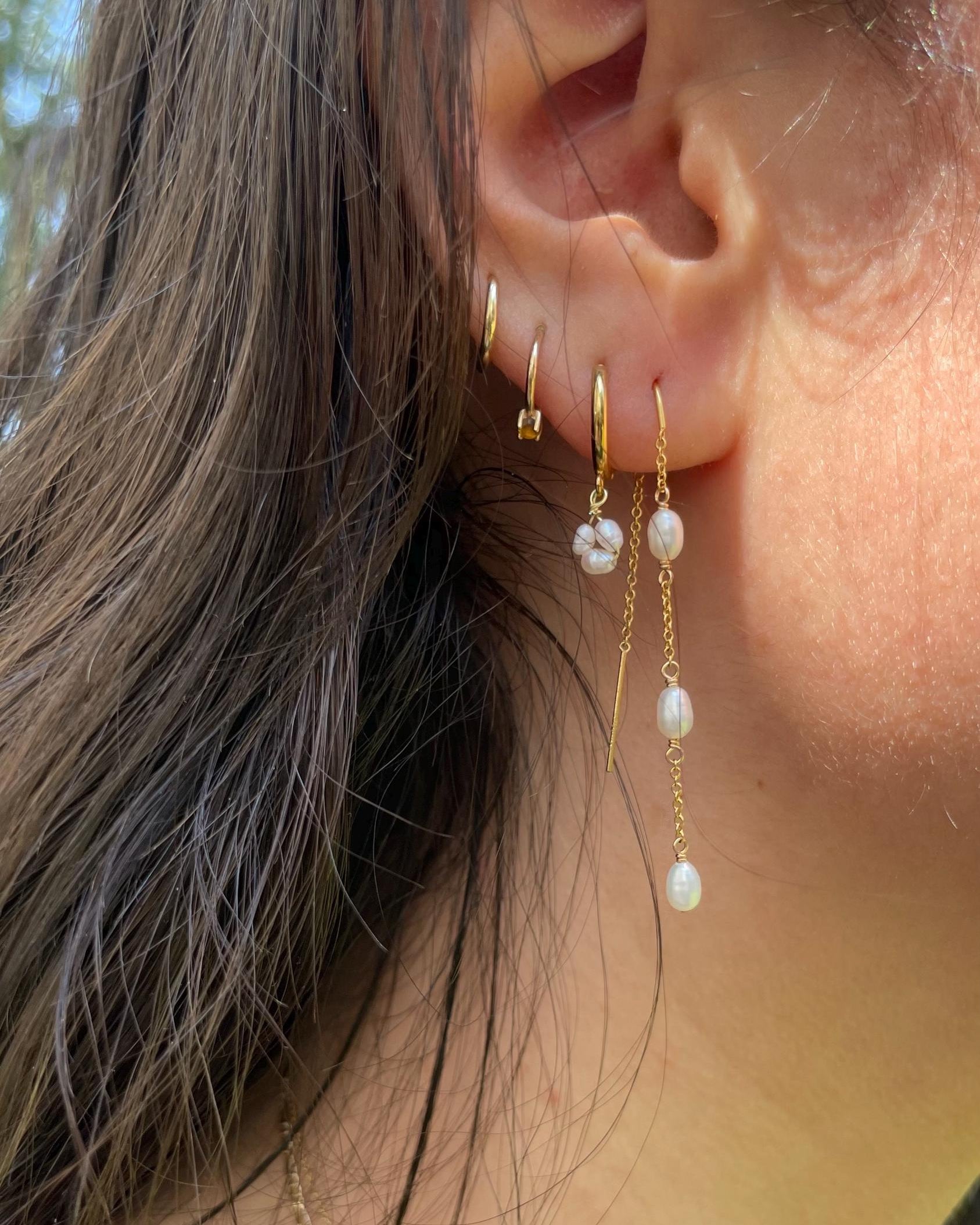 Pearl Threader Earrings Hannah May Jewelry