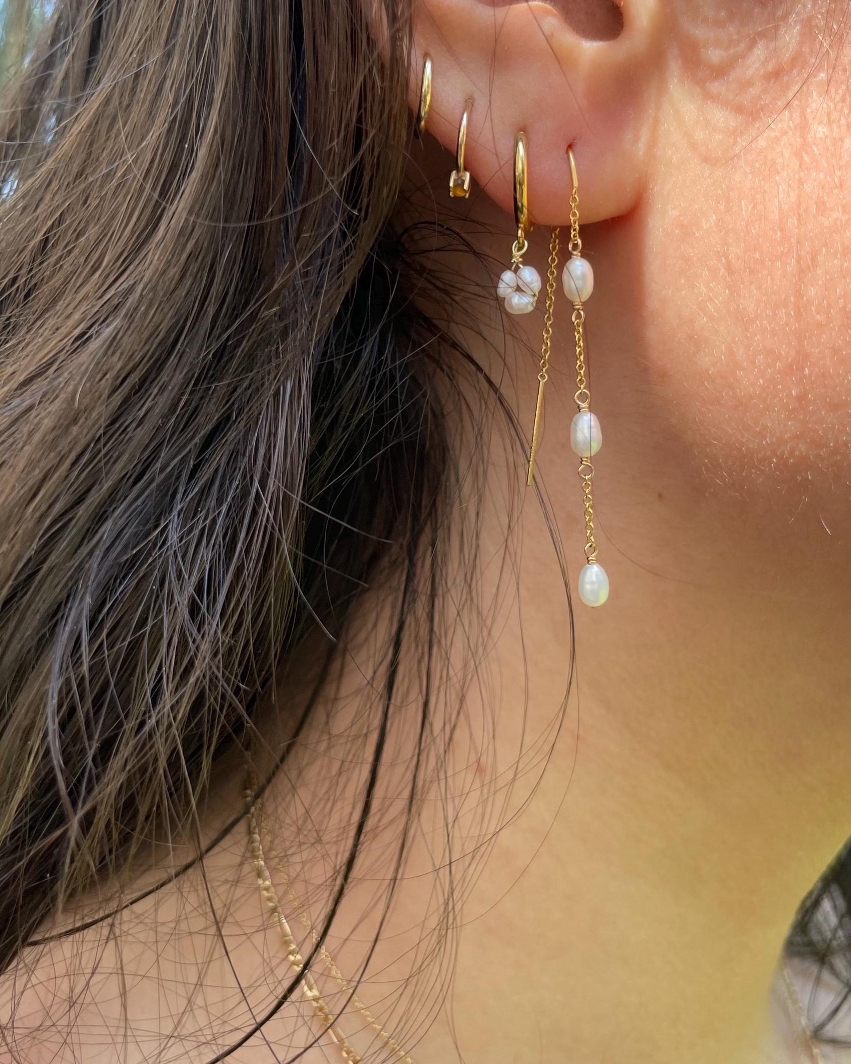 Pearl Threader Earrings Hannah May Jewelry