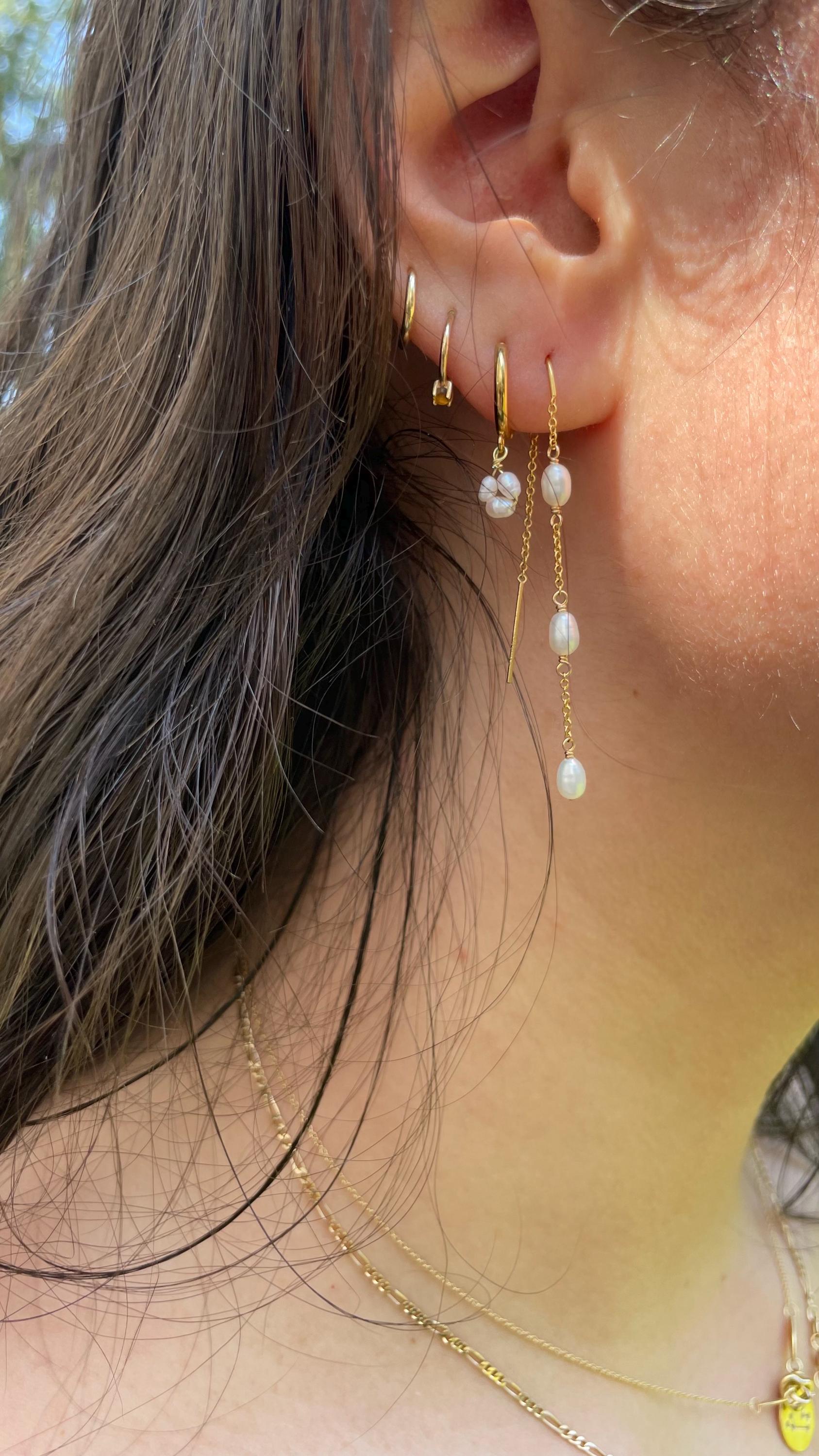 Pearl Threader Earrings Hannah May Jewelry