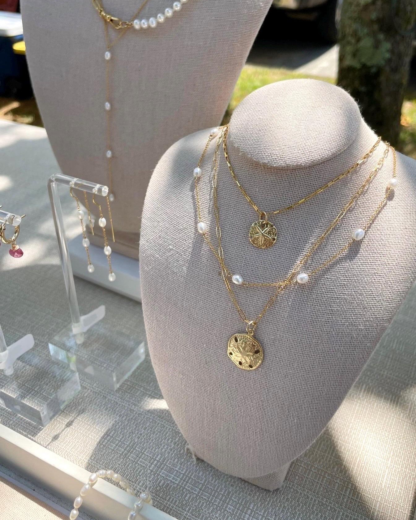 Pearl Station Necklace, June Birthstone Hannah May Jewelry