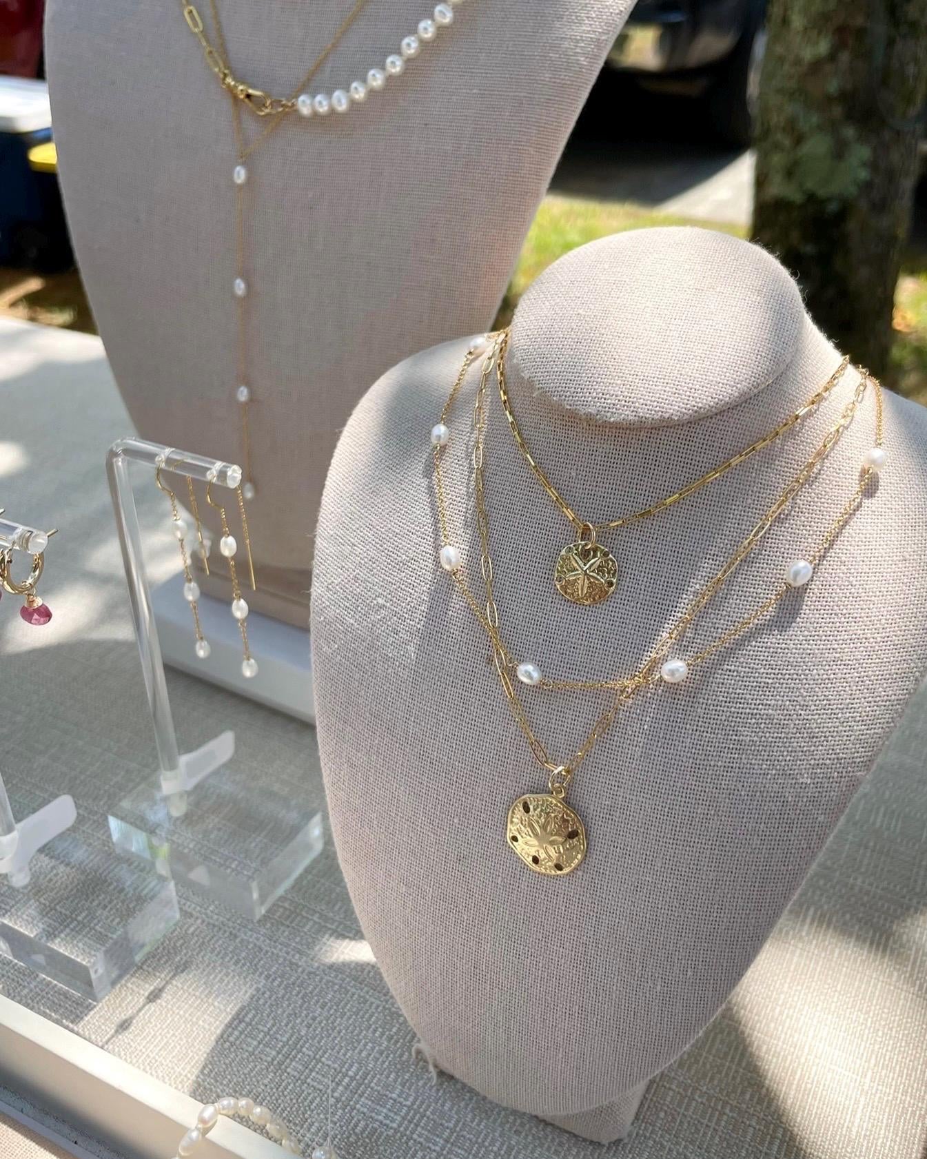 Rice Pearl Station Necklace by Hannah May Jewelry