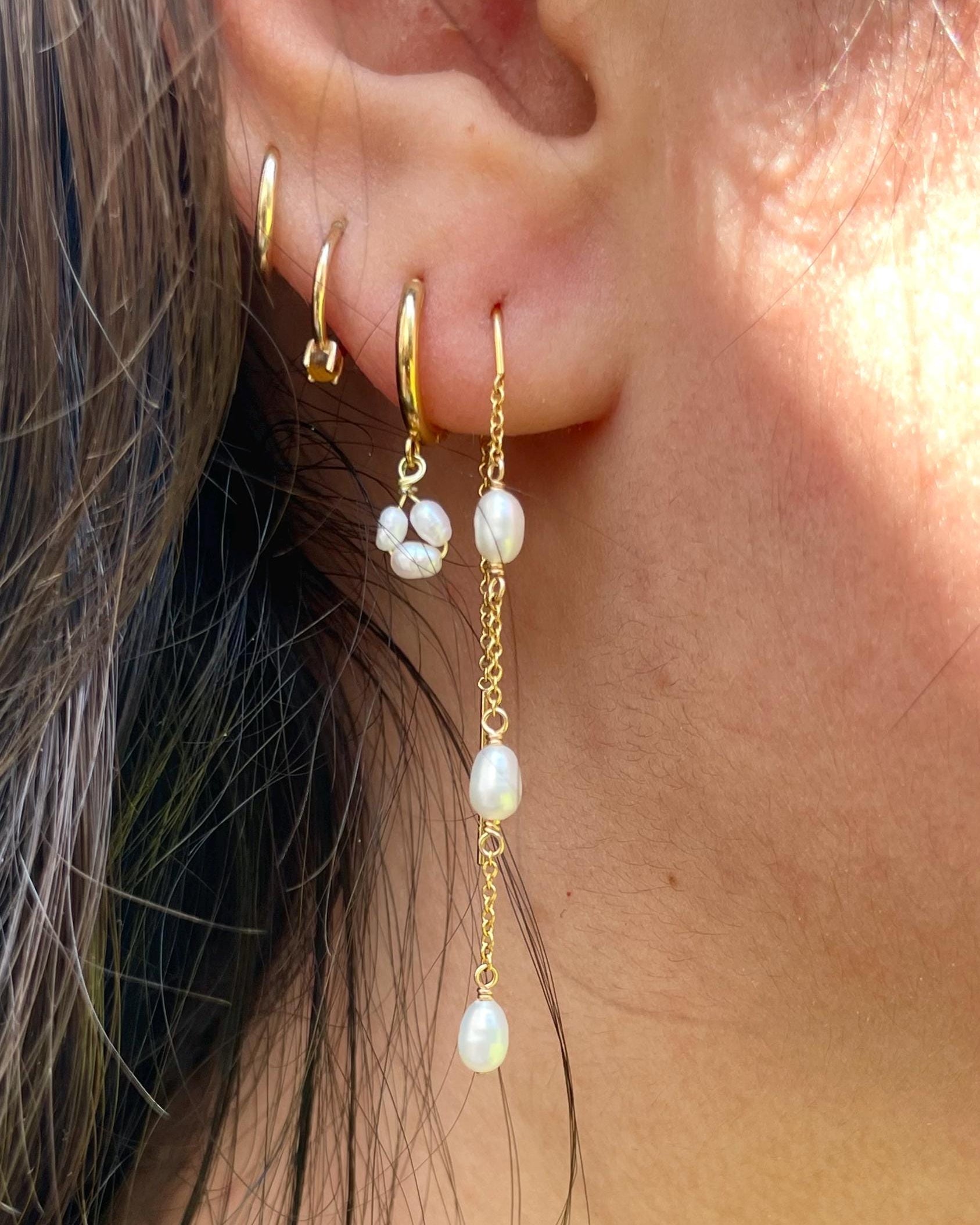 Pearl Threader Earrings Hannah May Jewelry