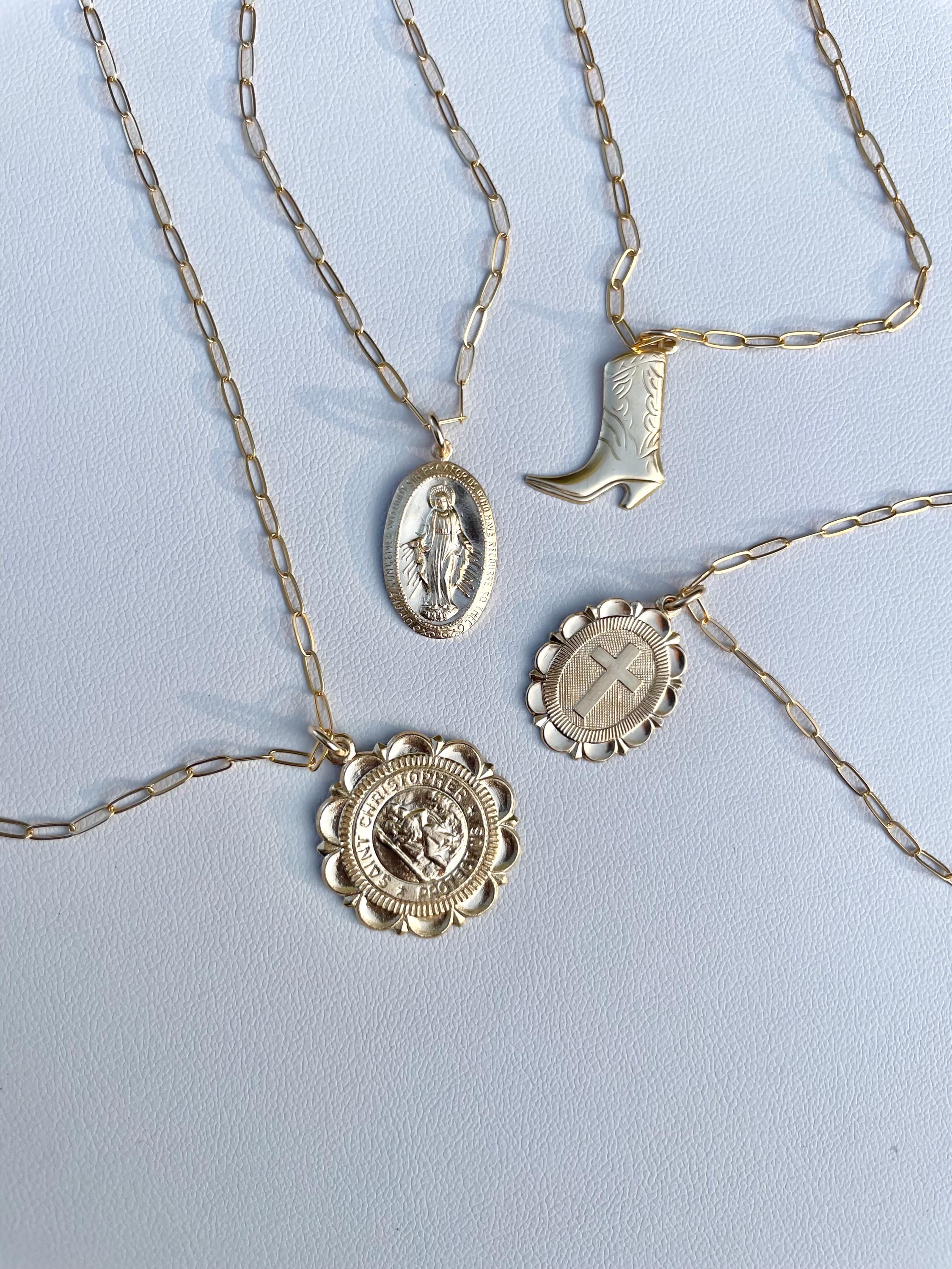 Large Gold Charm Necklace by Hannah May Jewelry
