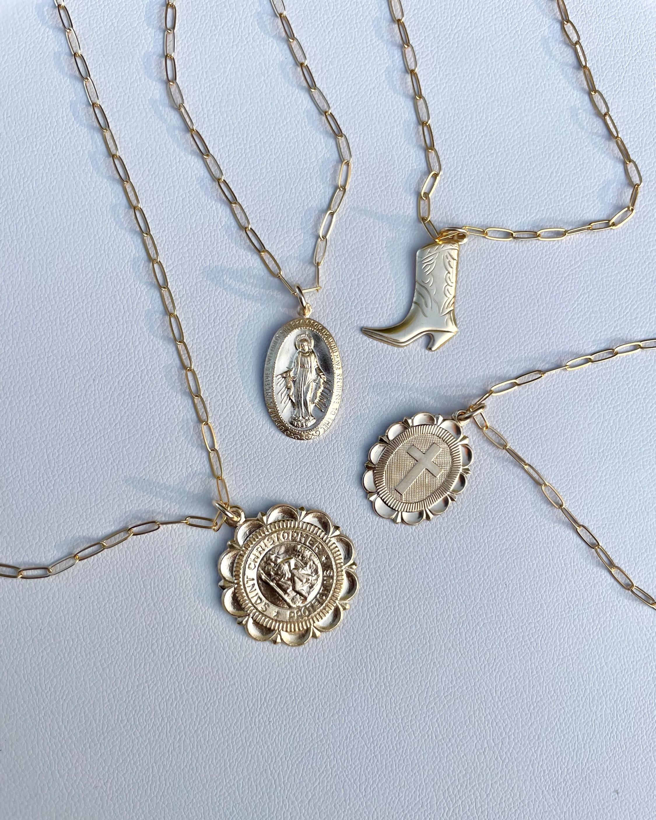 Large Gold Charm Necklace by Hannah May Jewelry
