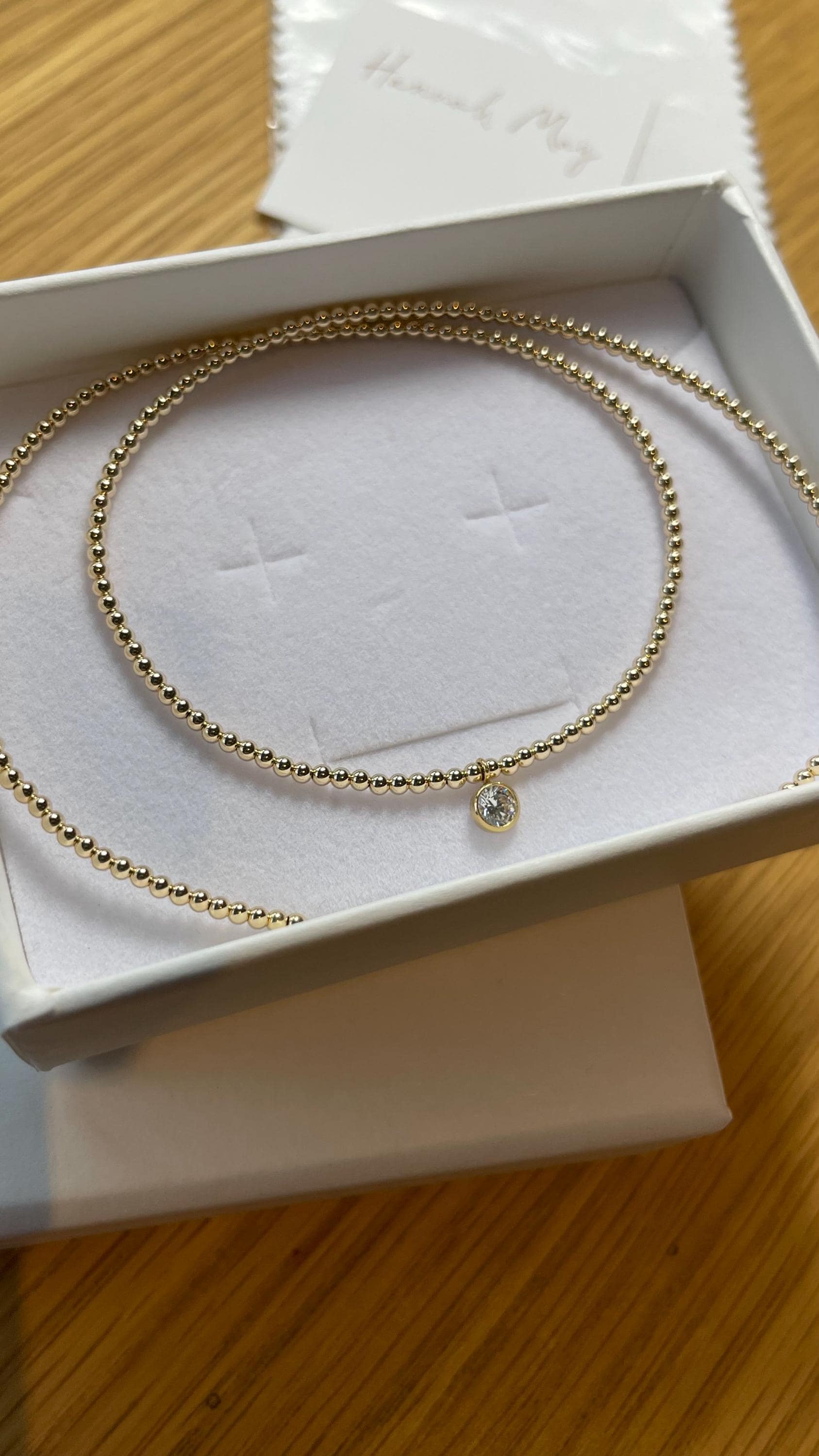 CZ Beaded Gold Necklace, 14k Gold Filled and Sterling Silver Hannah May Jewelry