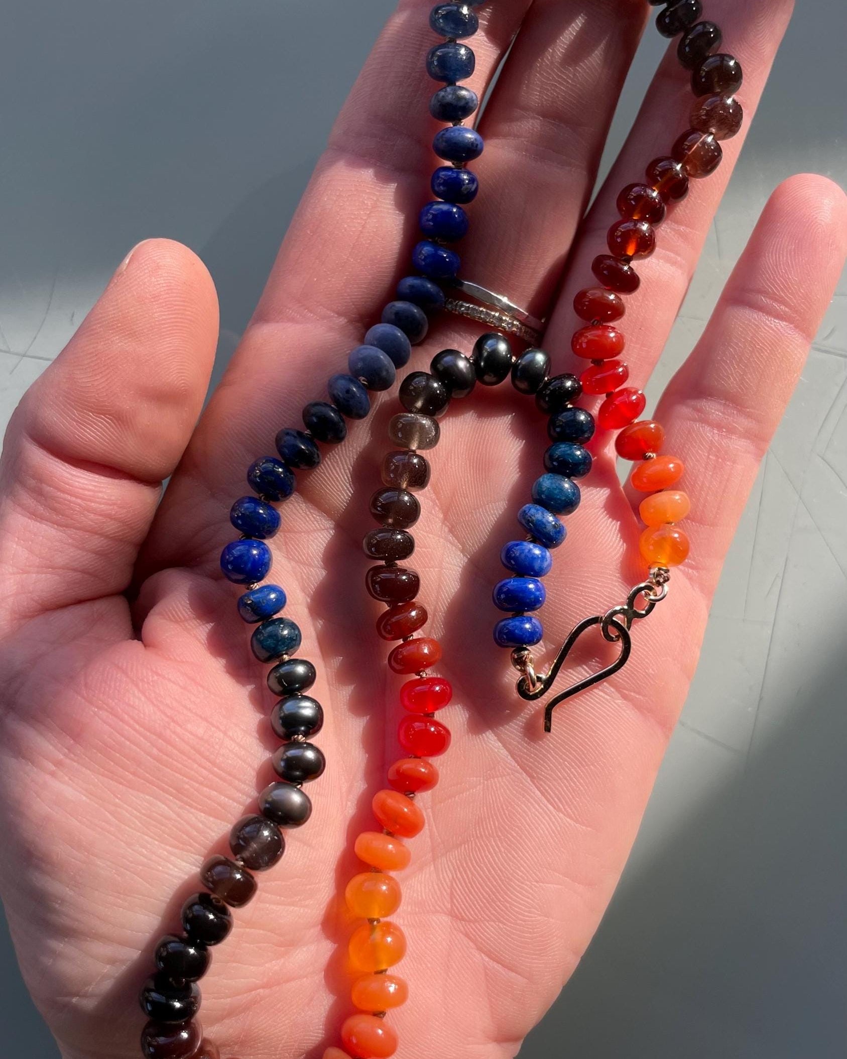 Fire and Ice Silk Knotted Necklace Hannah May Jewelry