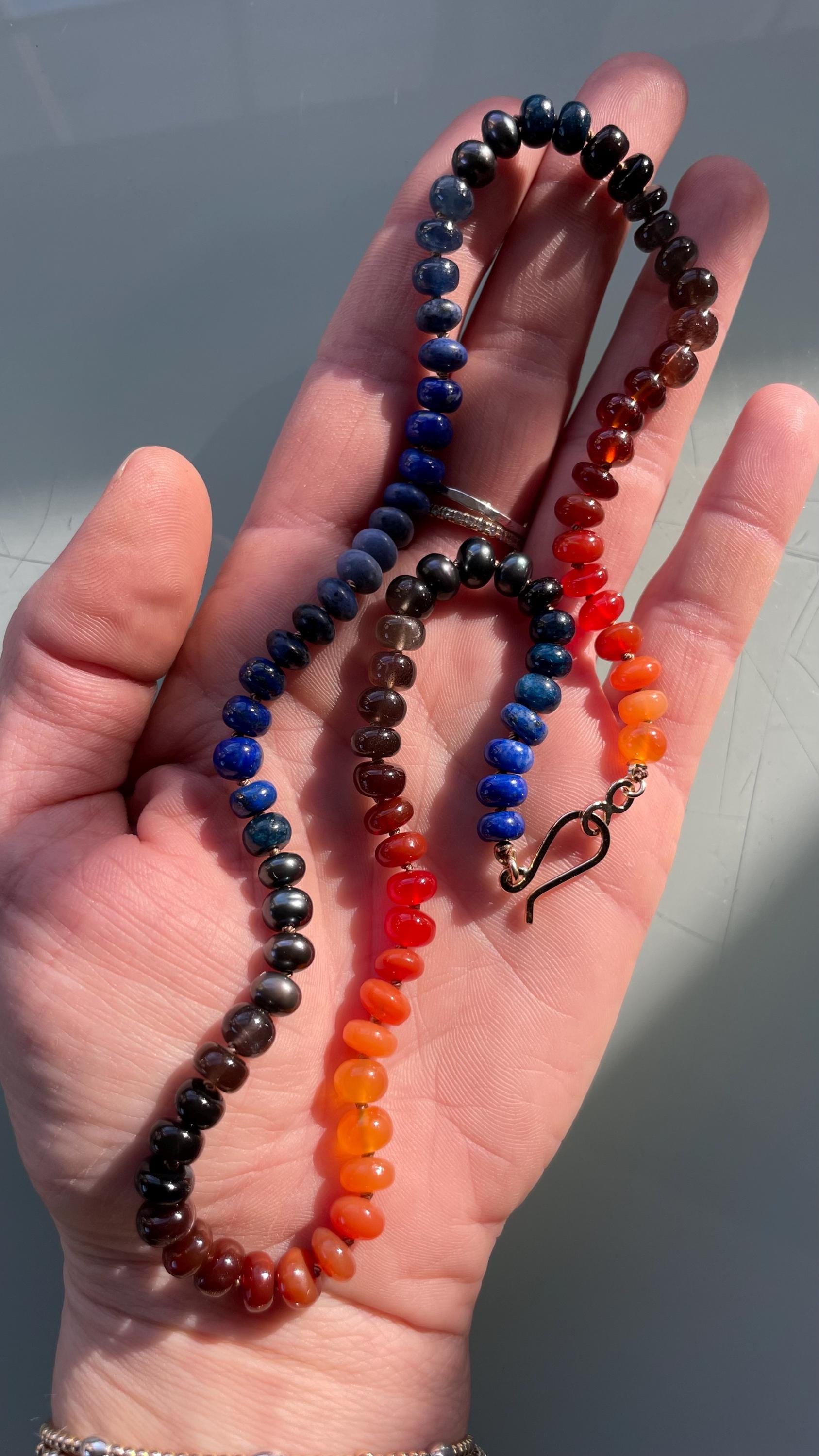 Fire and Ice Silk Knotted Necklace Hannah May Jewelry