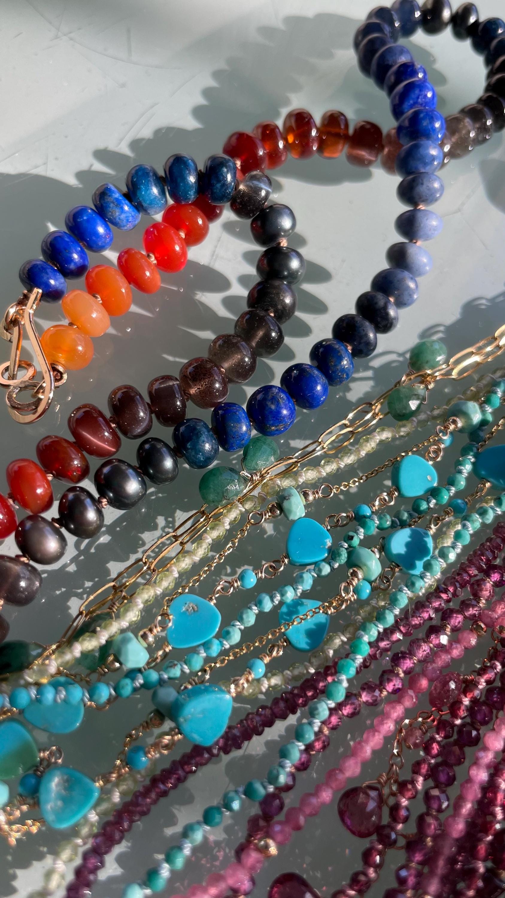 Fire and Ice Silk Knotted Necklace Hannah May Jewelry