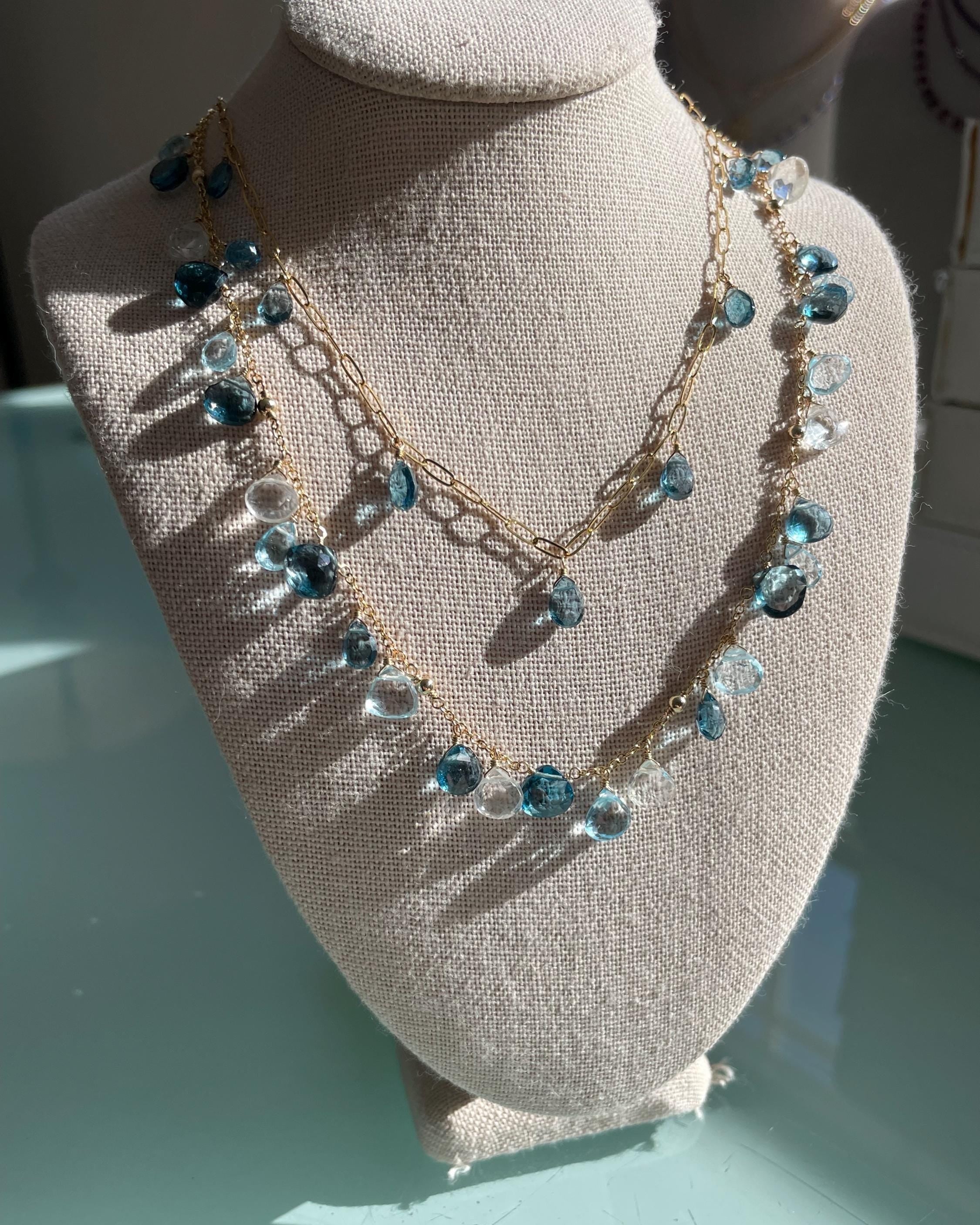 Confetti Blue Topaz Gemstone Necklace by Hannah May Jewelry