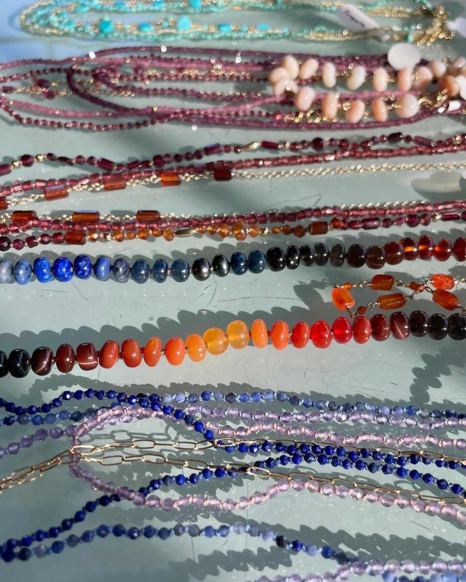 Fire and Ice Silk Knotted Necklace Hannah May Jewelry