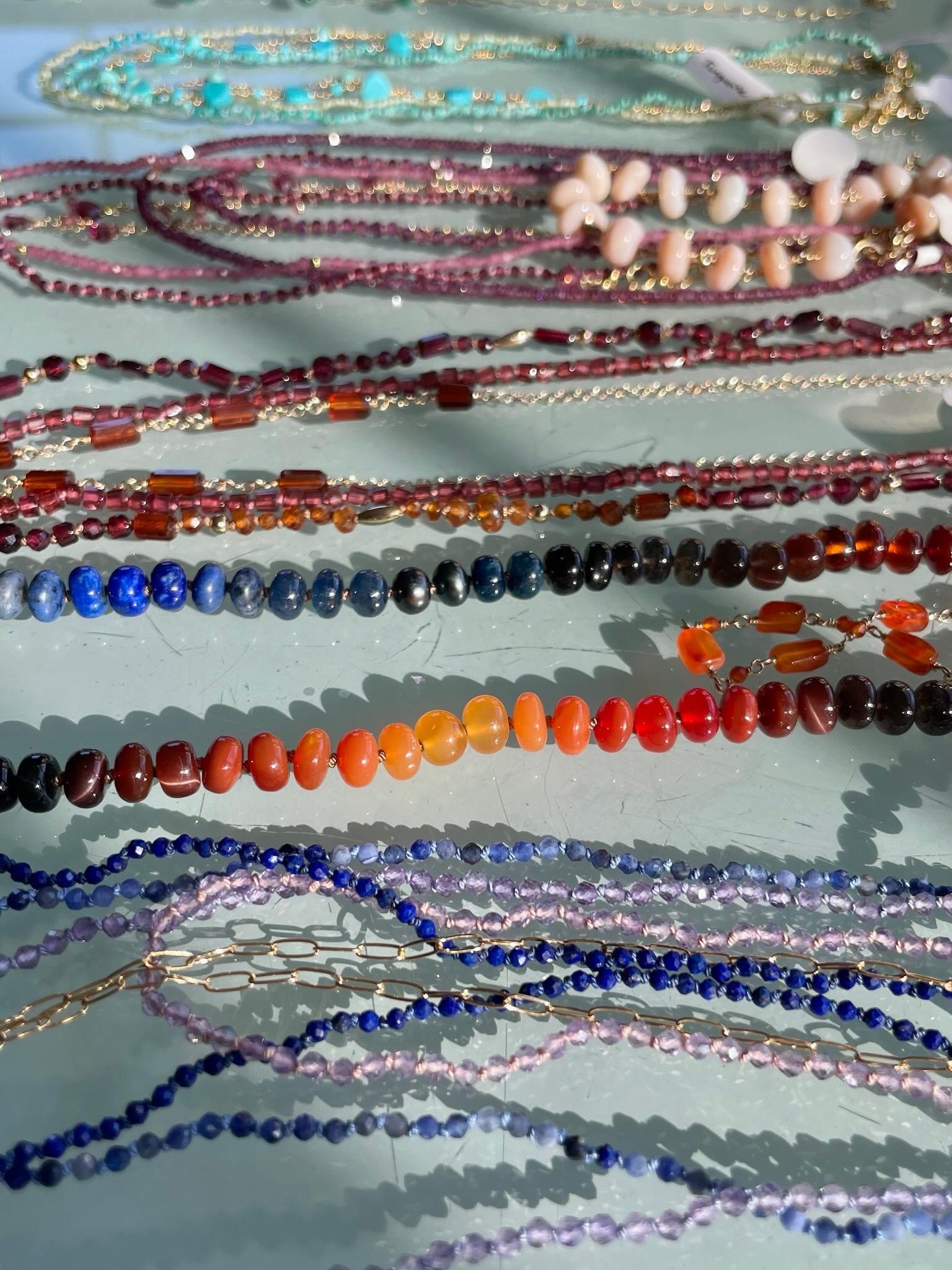 Fire and Ice Silk Knotted Necklace Hannah May Jewelry