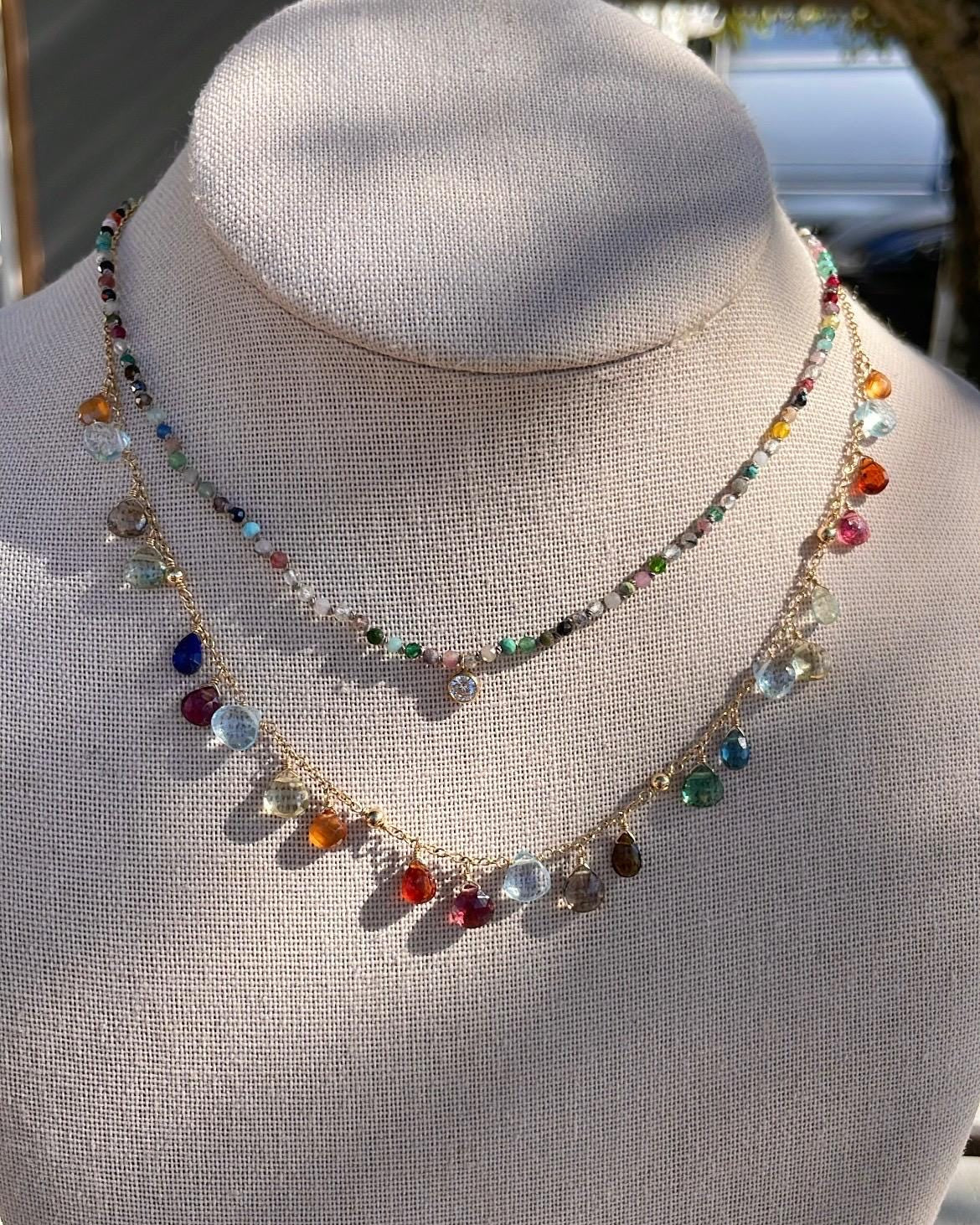 Dainty 2mm Silk Knotted Gemstone Necklace Hannah May Jewelry