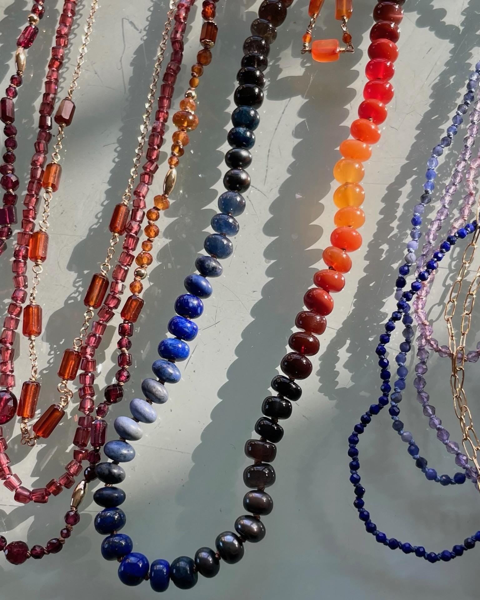 Fire and Ice Silk Knotted Necklace Hannah May Jewelry