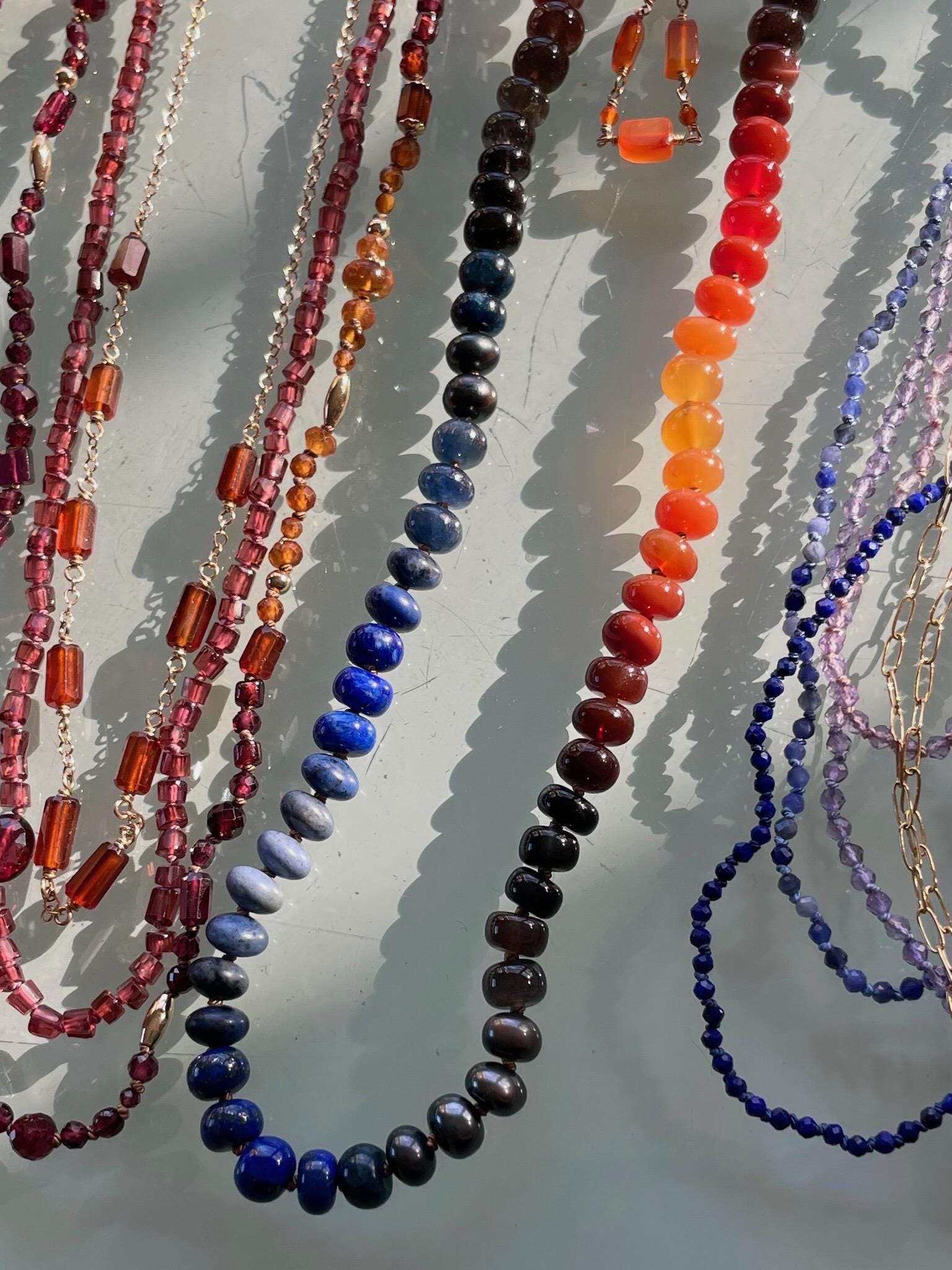 Fire and Ice Silk Knotted Necklace Hannah May Jewelry