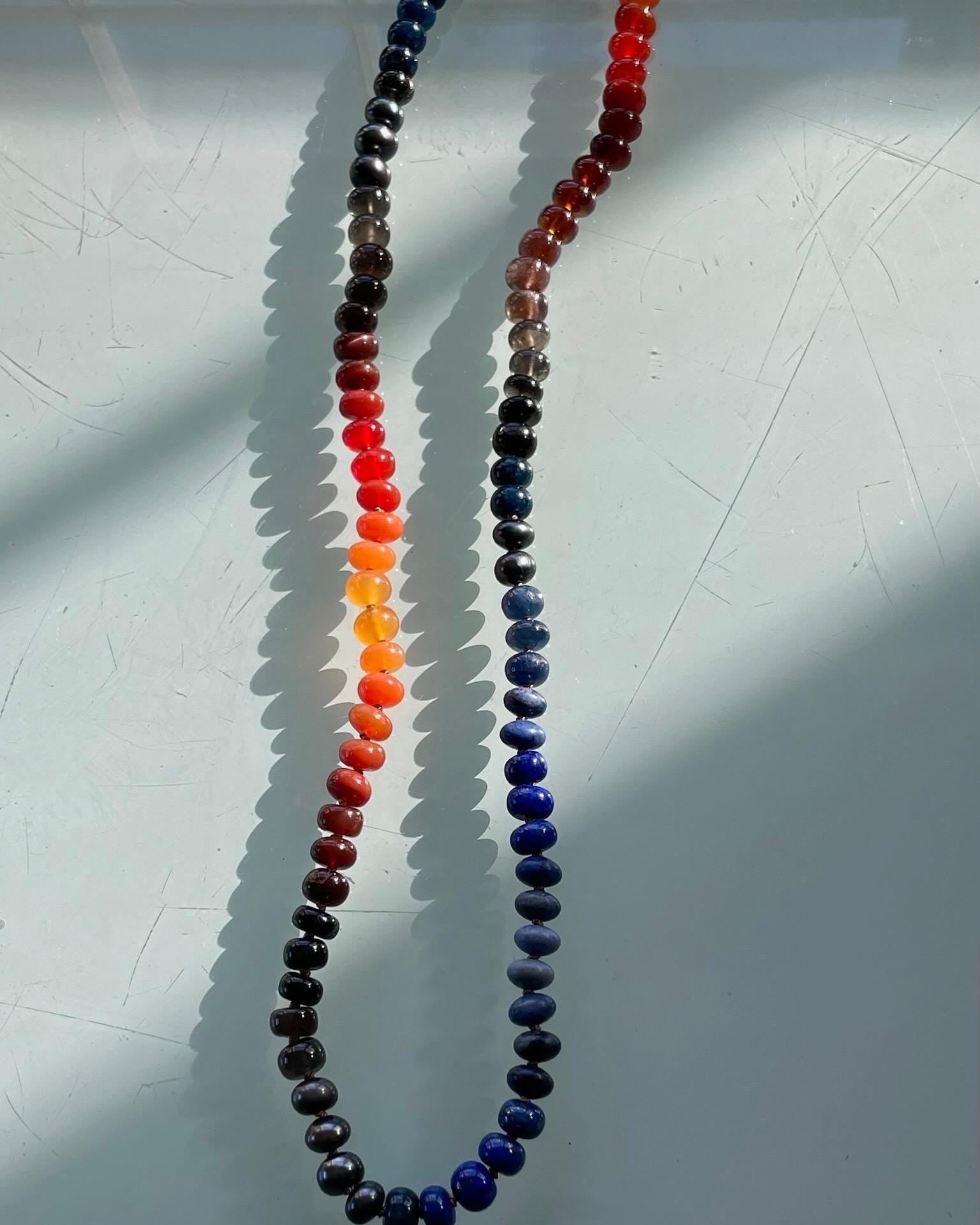 Fire and Ice Silk Knotted Necklace Hannah May Jewelry