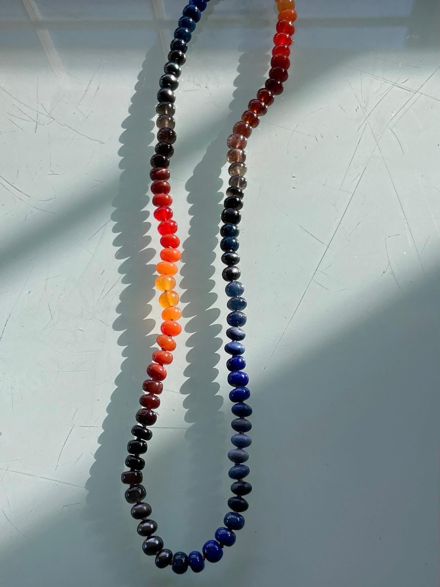 Fire and Ice Silk Knotted Necklace Hannah May Jewelry