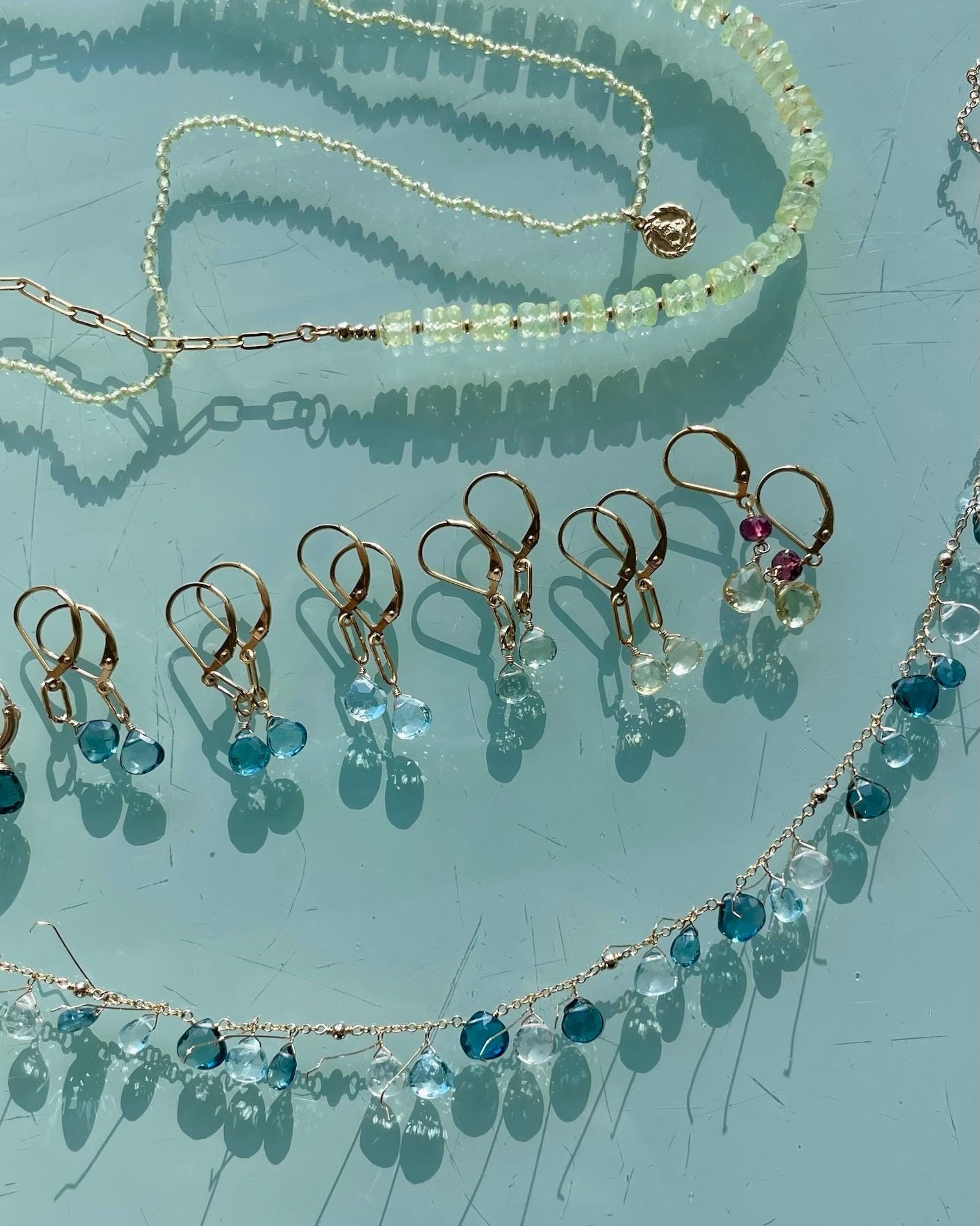 Prehnite Heishi Necklace by Hannah May Jewelry