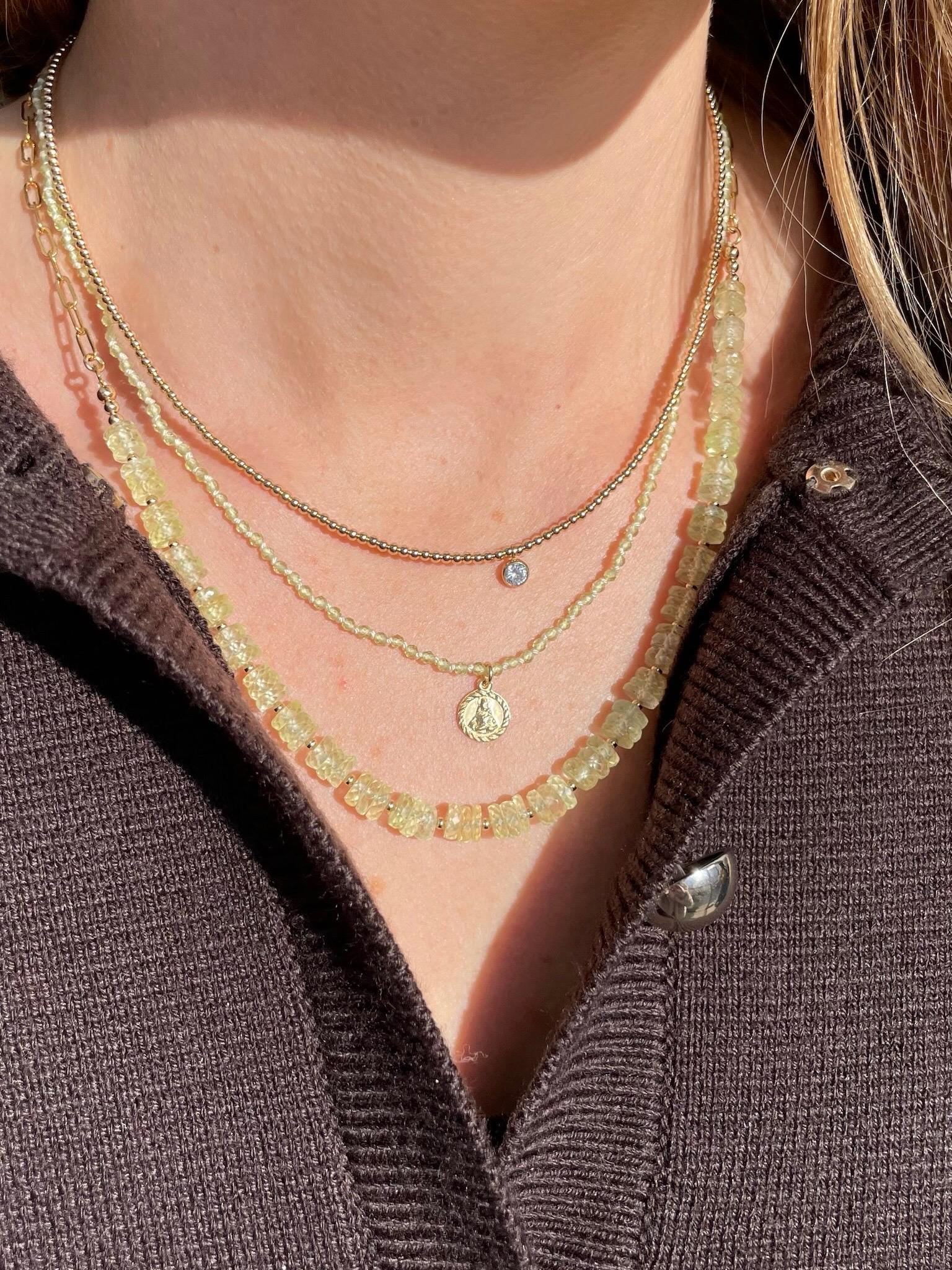 Prehnite Heishi Necklace by Hannah May Jewelry