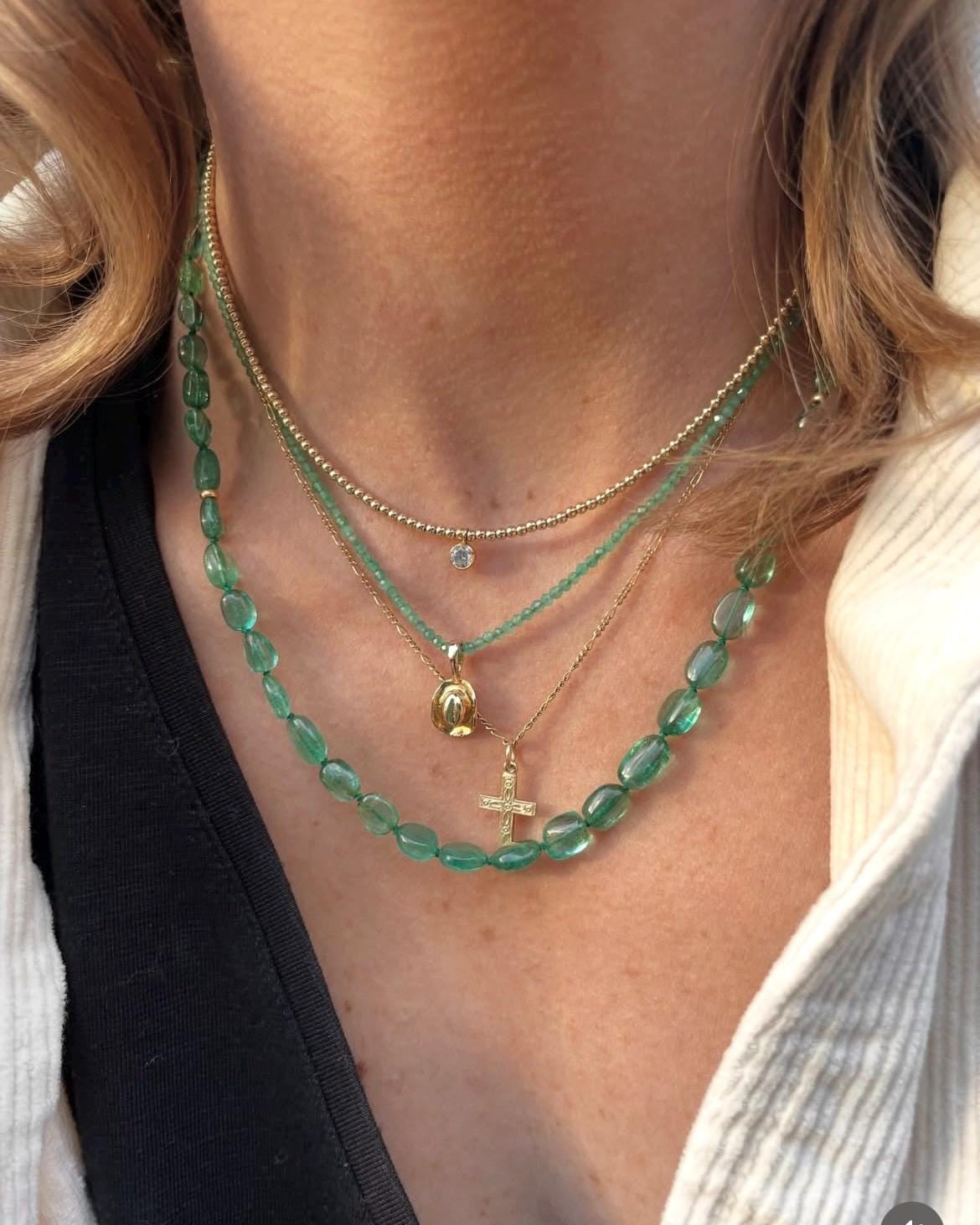 CZ Beaded Gold Necklace by Hannah May Jewelry