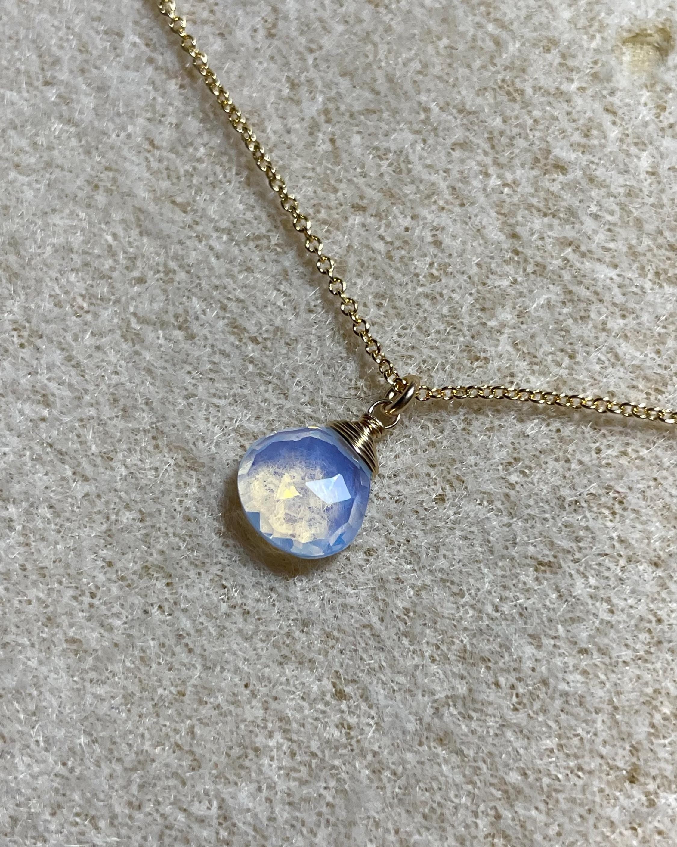 Opalite Gem Drop Necklace by Hannah May Jewelry