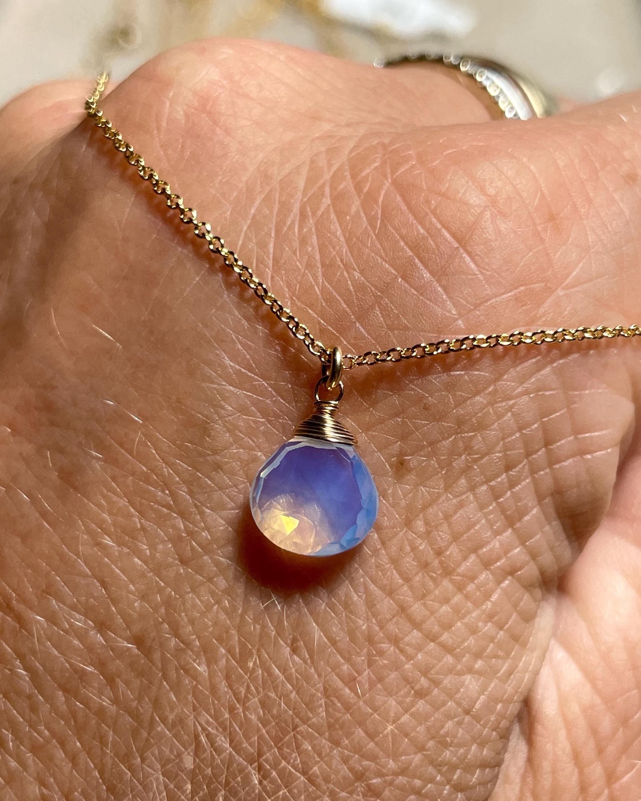 Opalite Gem Drop Necklace by Hannah May Jewelry