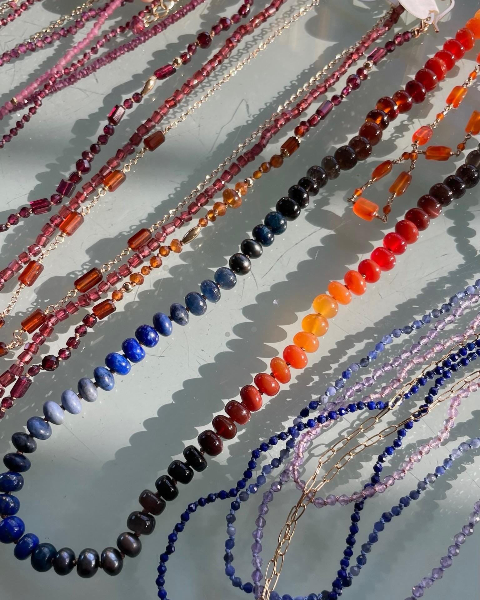 Fire and Ice Silk Knotted Necklace Hannah May Jewelry