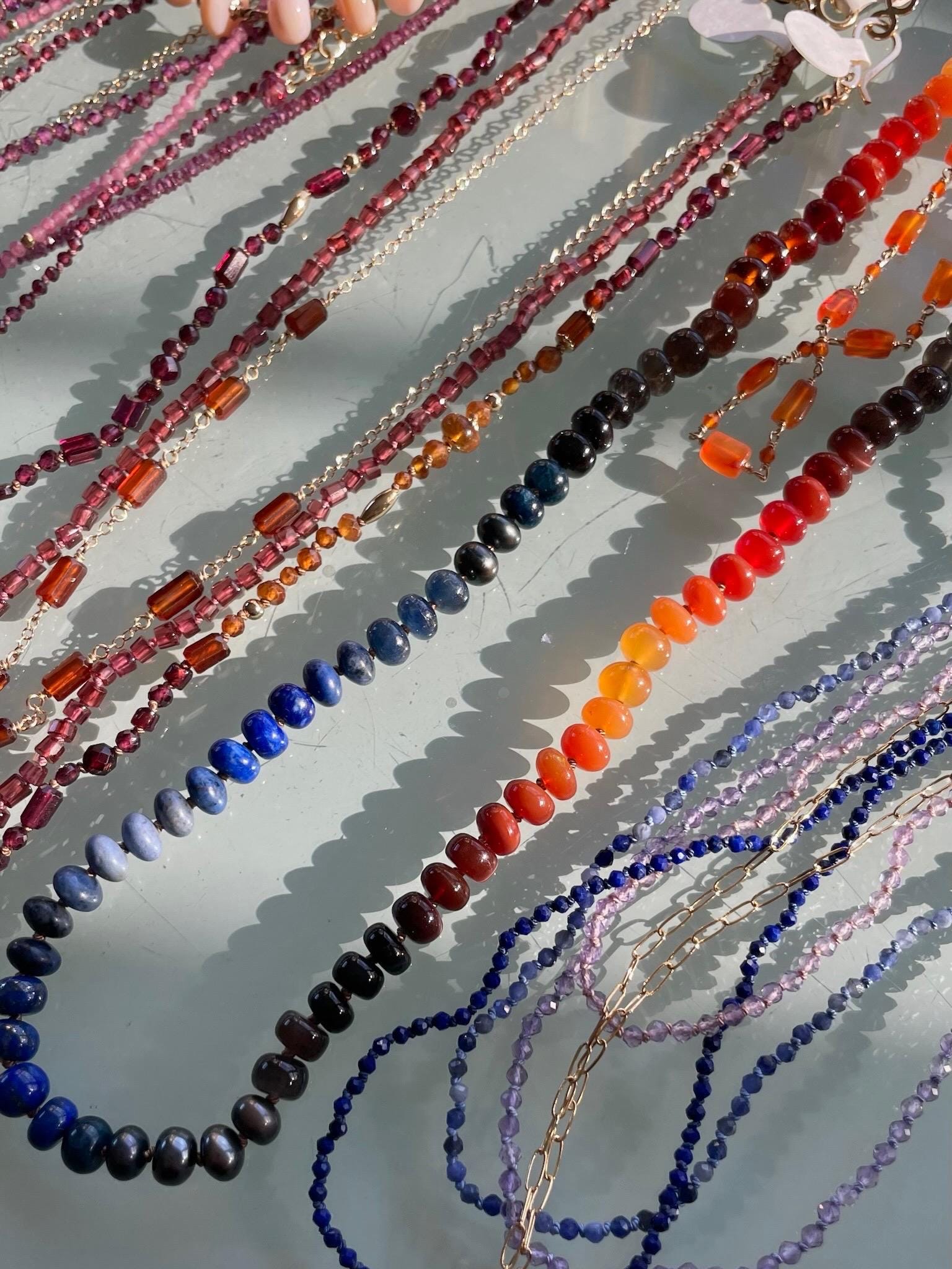 Fire and Ice Silk Knotted Necklace Hannah May Jewelry