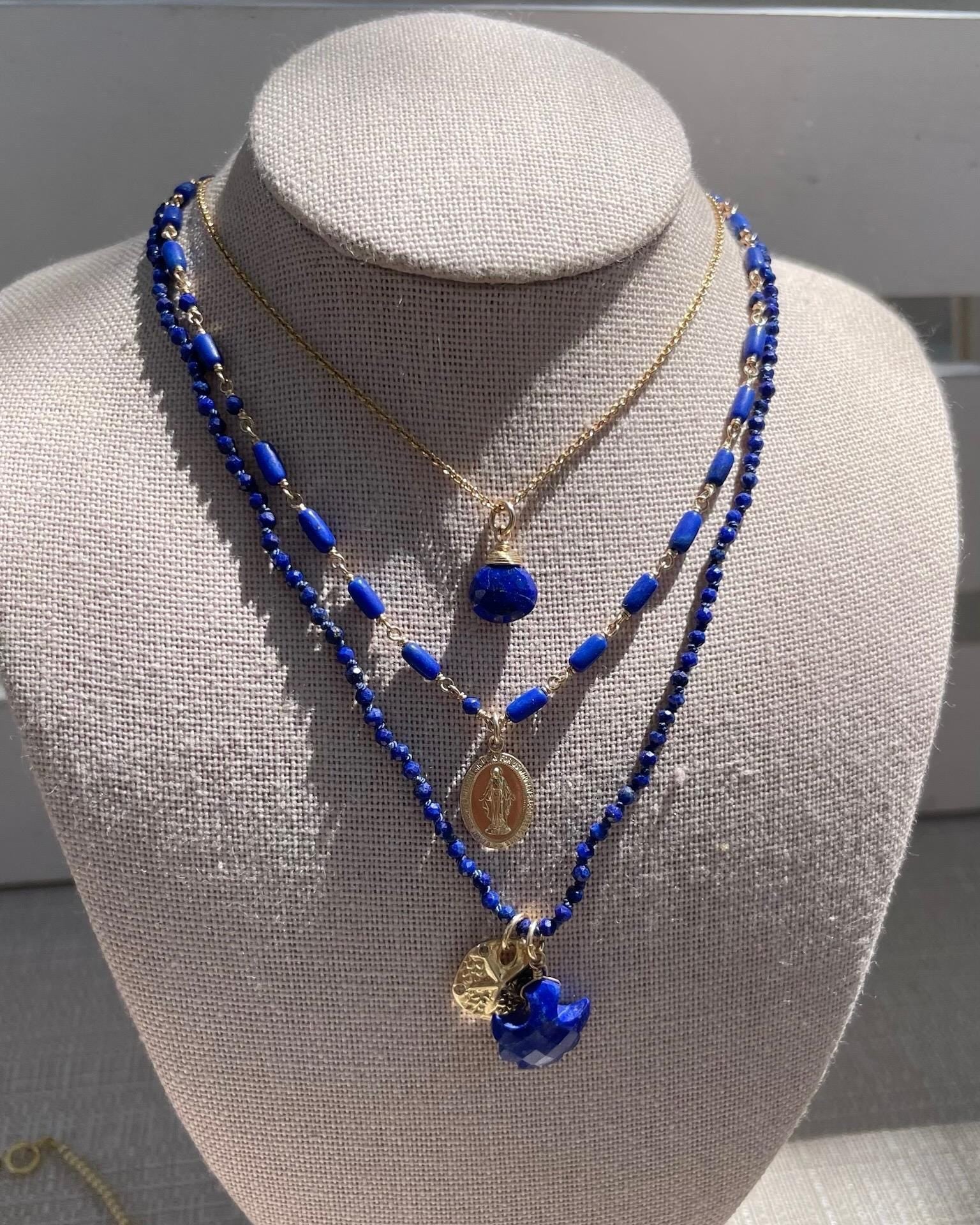 Dainty 2mm Silk Knotted Gemstone Necklace Hannah May Jewelry