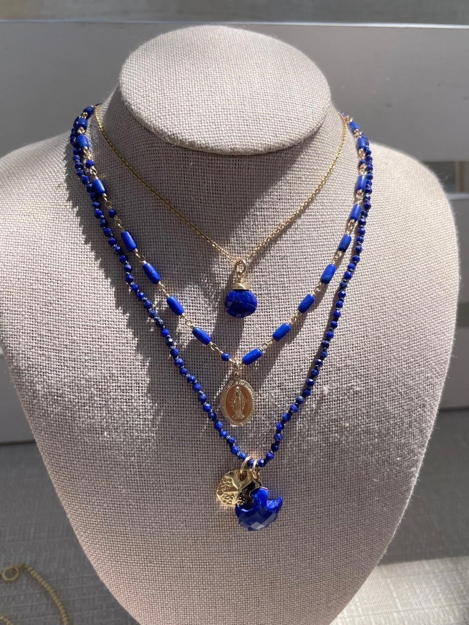 Dainty 2mm Silk Knotted Gemstone Necklace Hannah May Jewelry