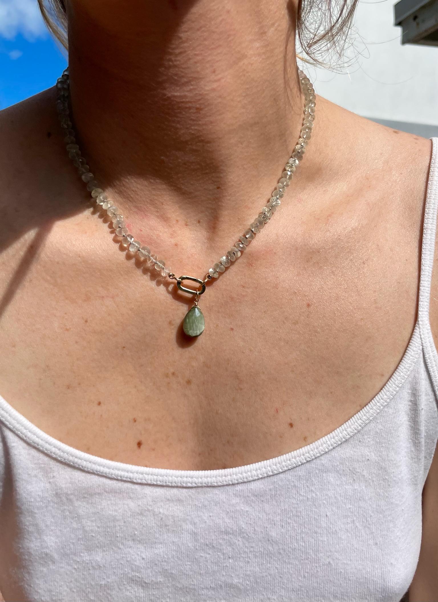 White Moonstone Silk Knotted Necklace Hannah May Jewelry