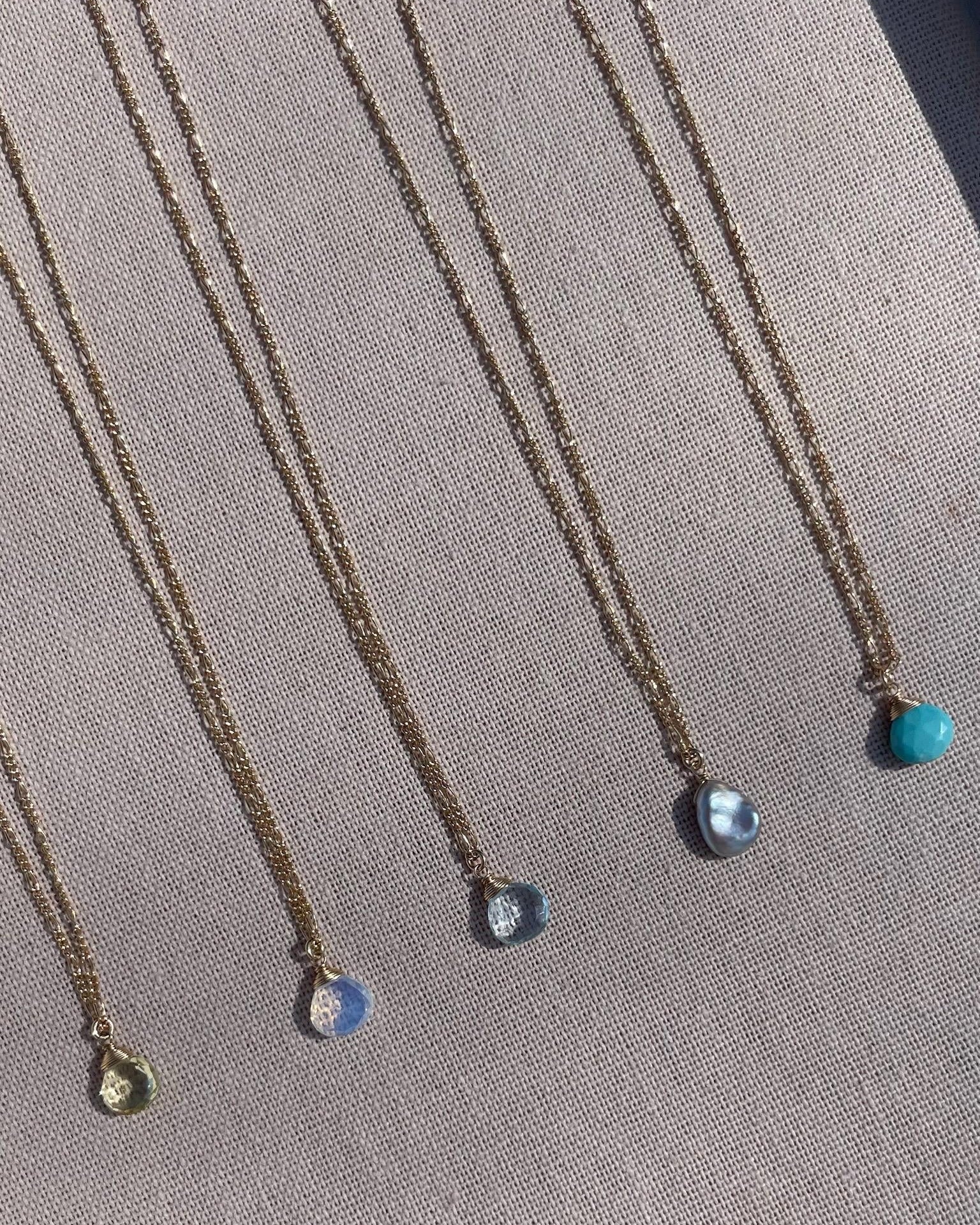Opalite Gem Drop Necklace by Hannah May Jewelry