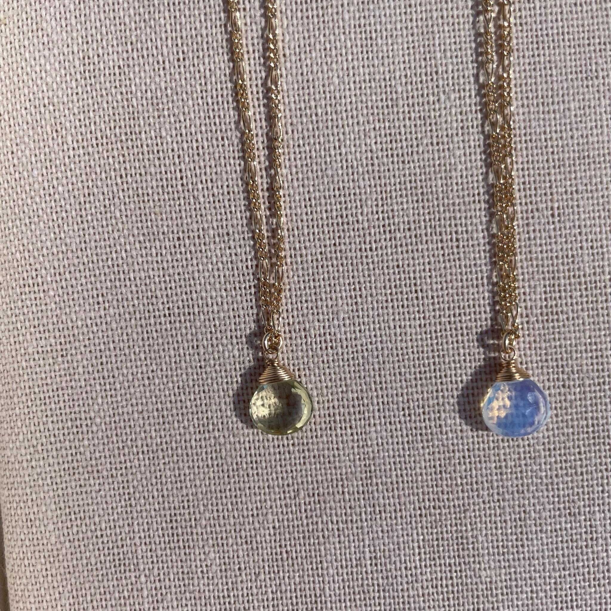 Opalite Gem Drop Necklace Hannah May Jewelry