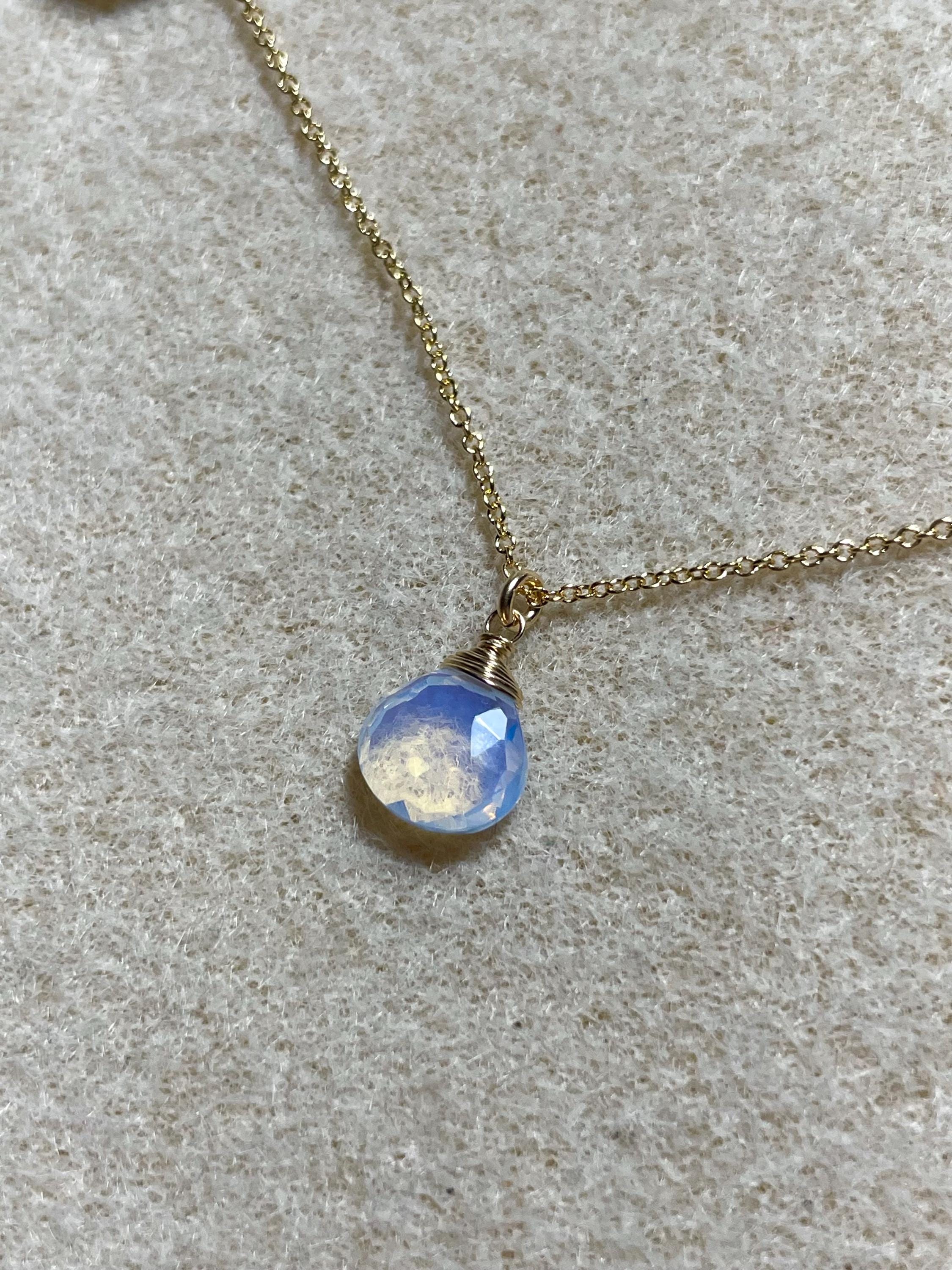 Opalite Gem Drop Necklace Hannah May Jewelry