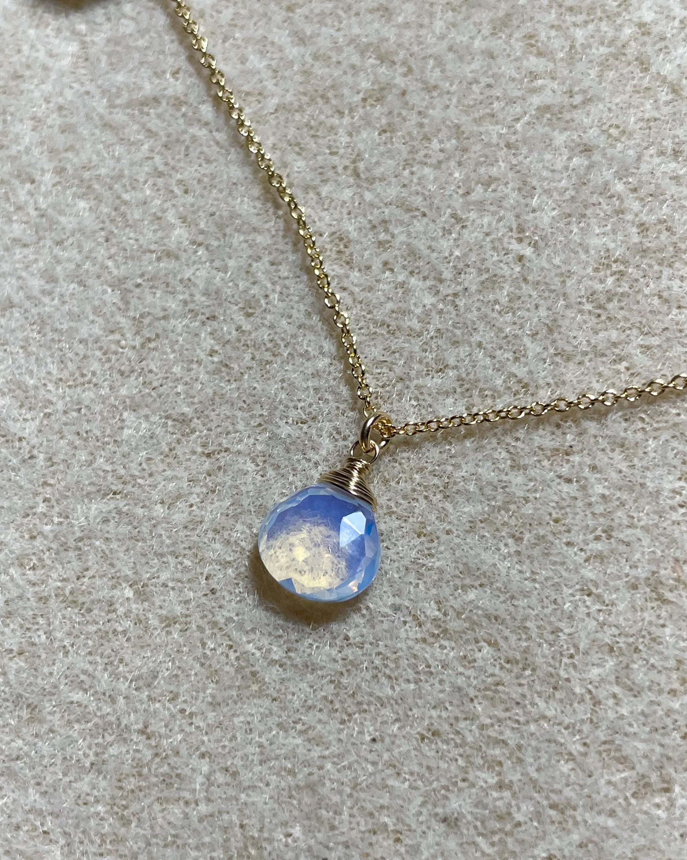 Opalite Gem Drop Necklace by Hannah May Jewelry