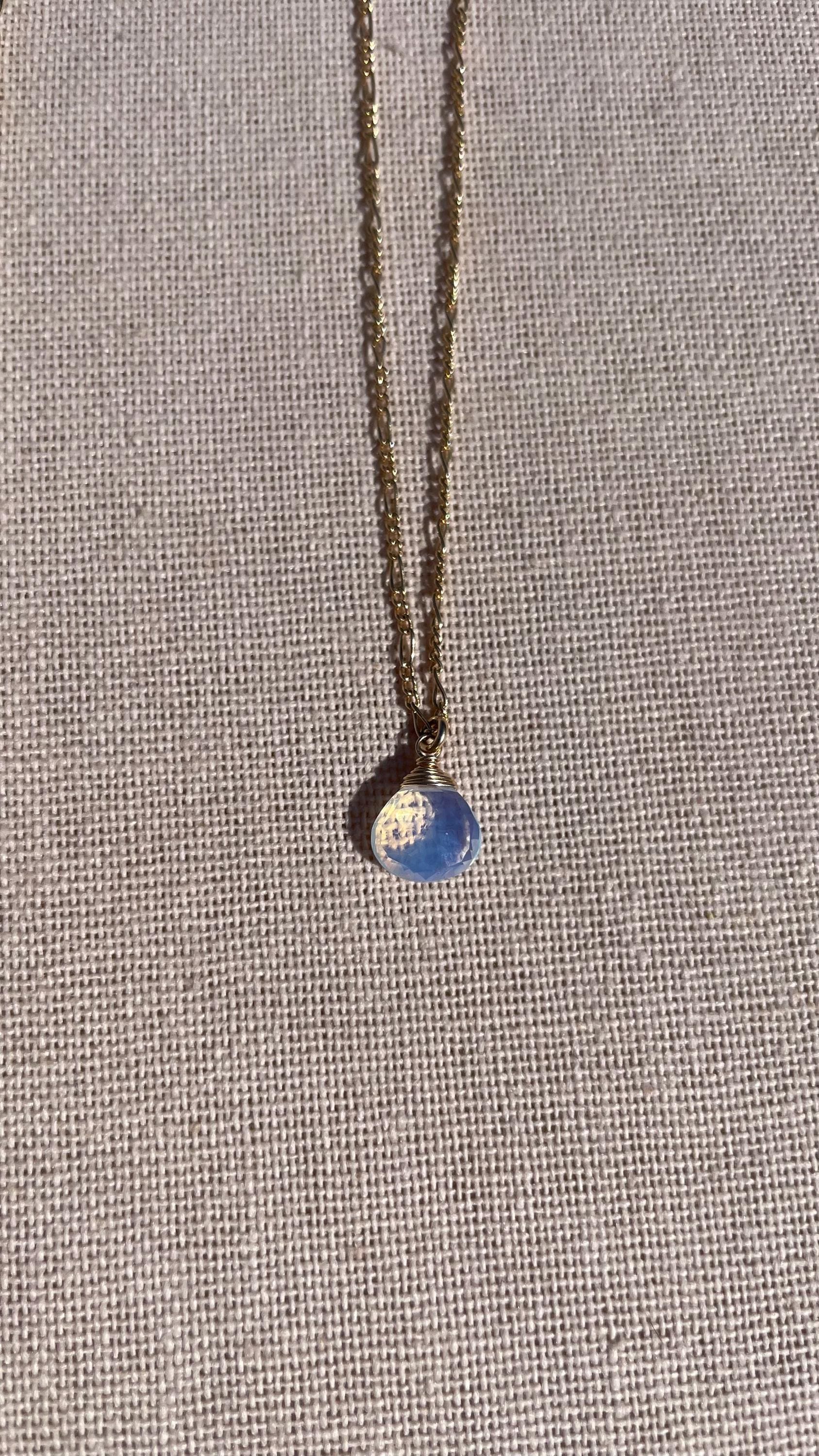 Opalite Gem Drop Necklace Hannah May Jewelry