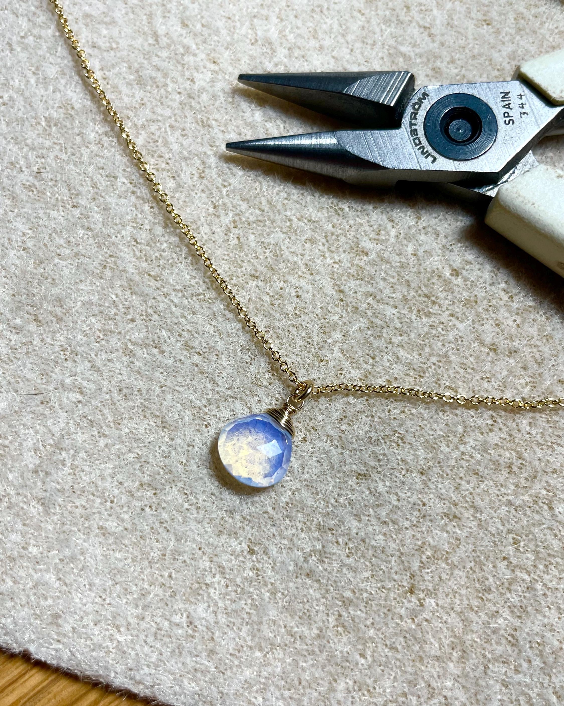 Opalite Gem Drop Necklace by Hannah May Jewelry