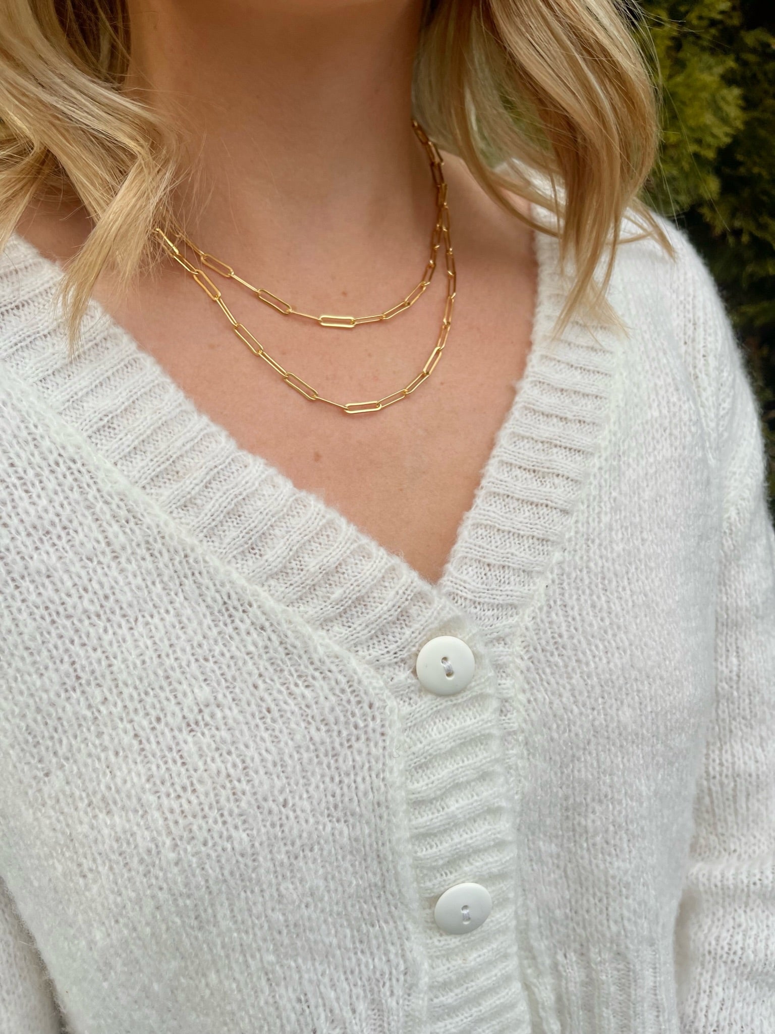 Gold Paperclip Chain Necklace by Hannah May Jewelry