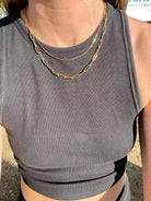 Gold Paperclip Chain Necklace by Hannah May Jewelry