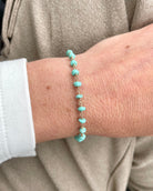 Pearl and Turquoise Gem Chain Bracelet by Hannah May Jewelry