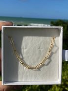 Gold Paperclip Chain Necklace by Hannah May Jewelry