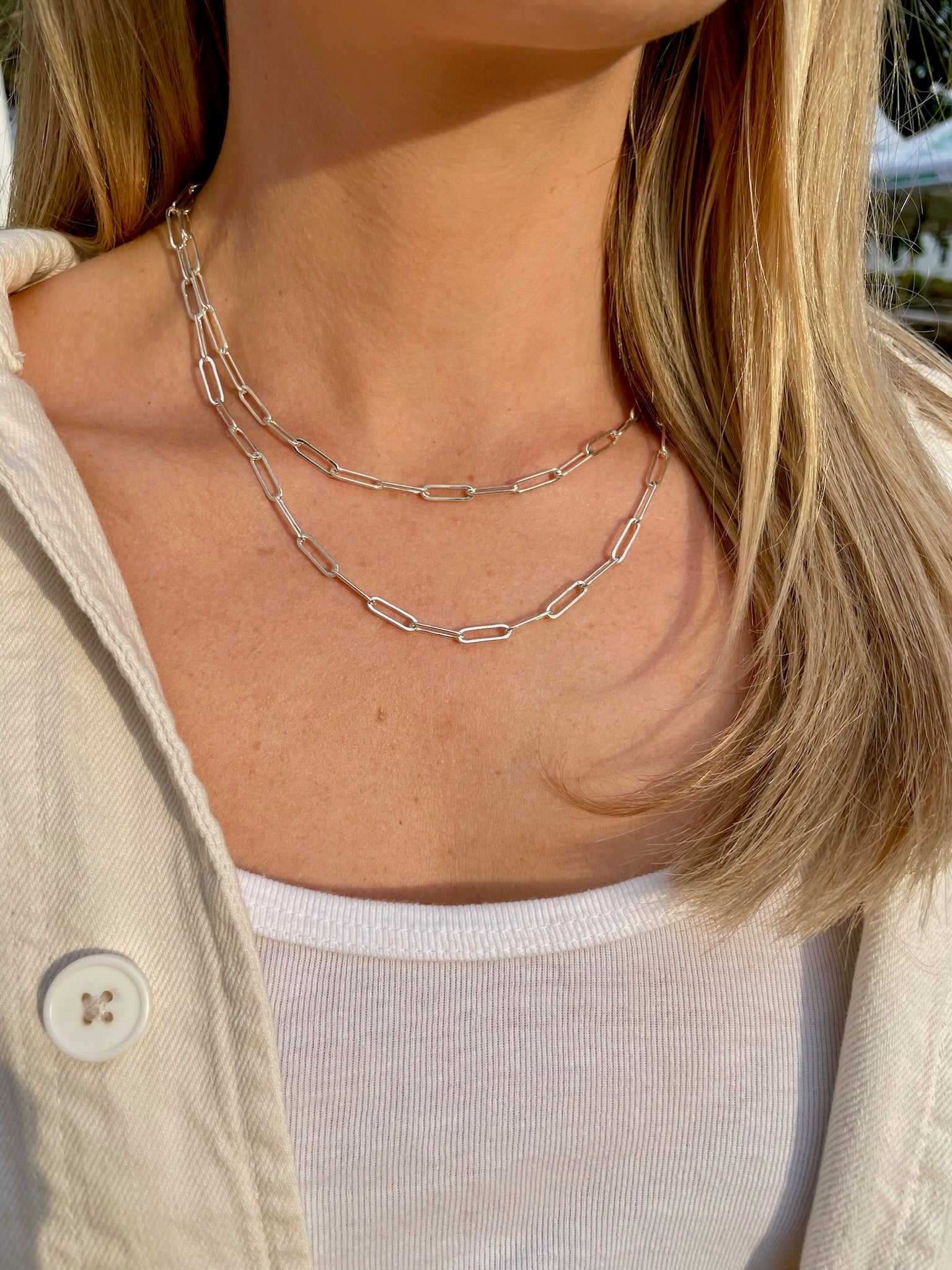 Gold Paperclip Chain Necklace by Hannah May Jewelry