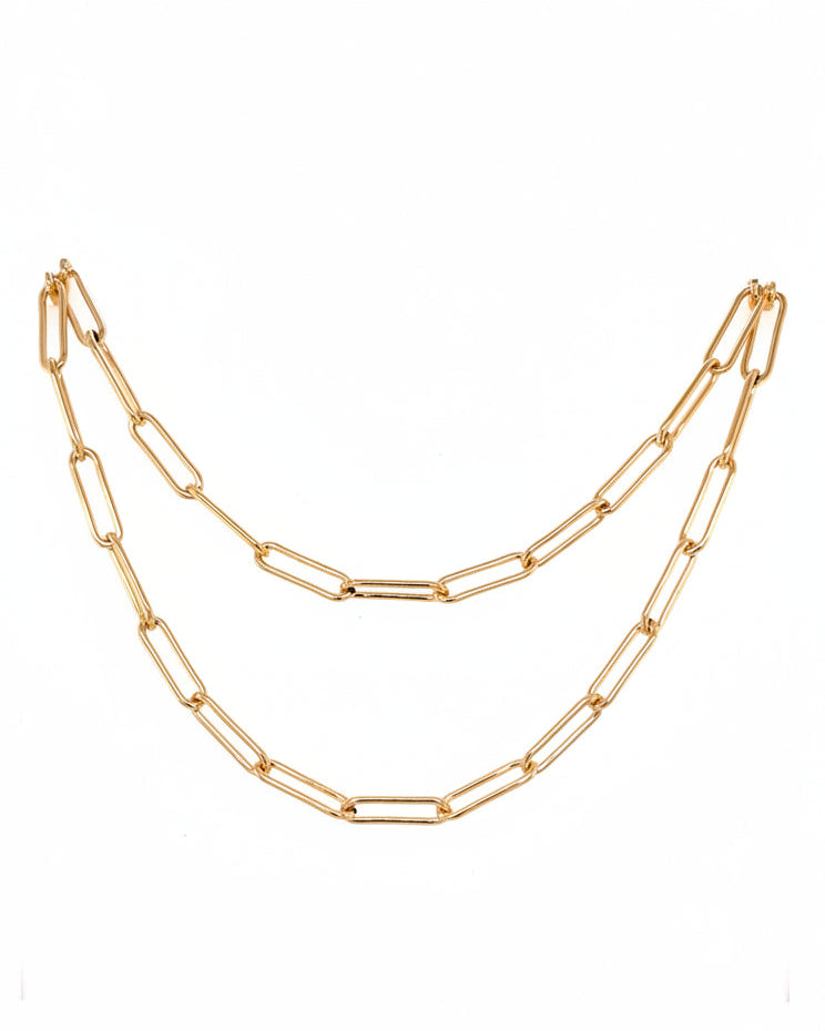 Gold Paperclip Chain Necklace by Hannah May Jewelry