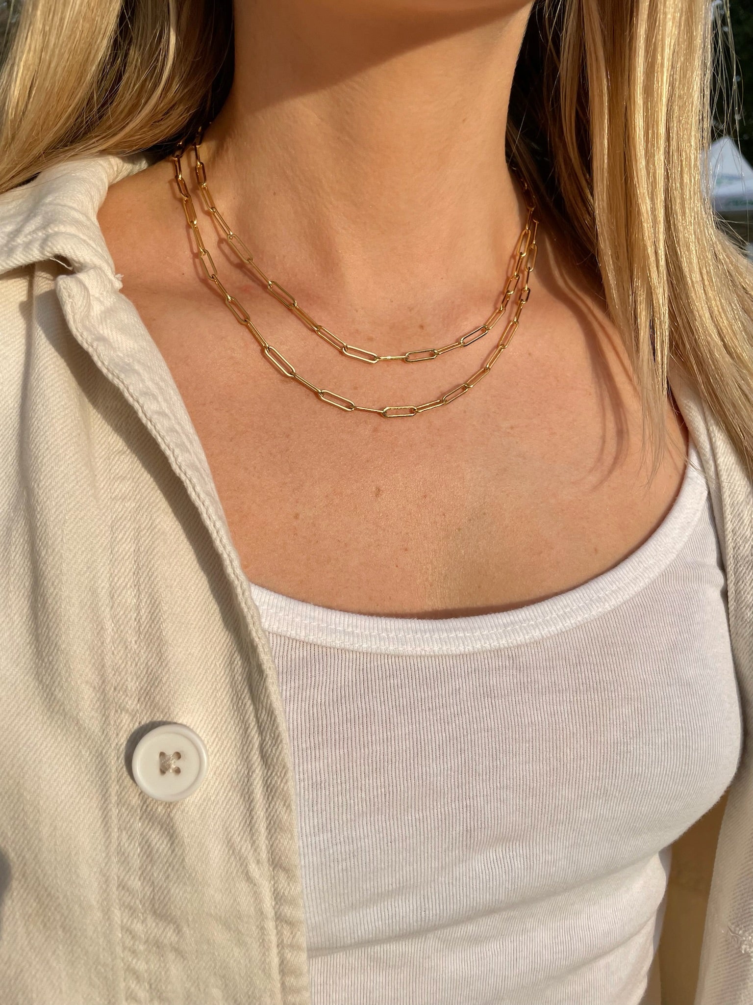 Gold Paperclip Chain Necklace by Hannah May Jewelry
