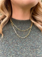 Gold Paperclip Chain Necklace by Hannah May Jewelry