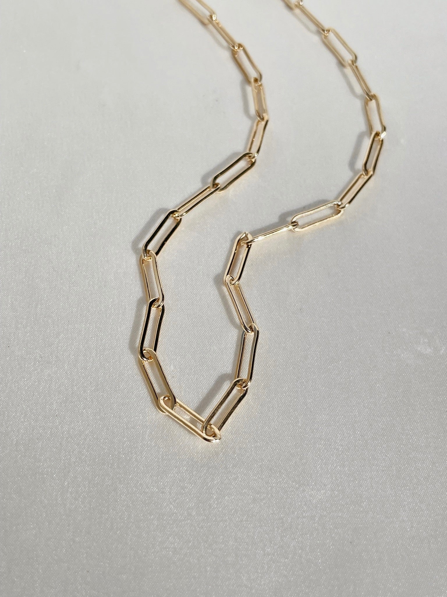 Gold Paperclip Chain Necklace by Hannah May Jewelry